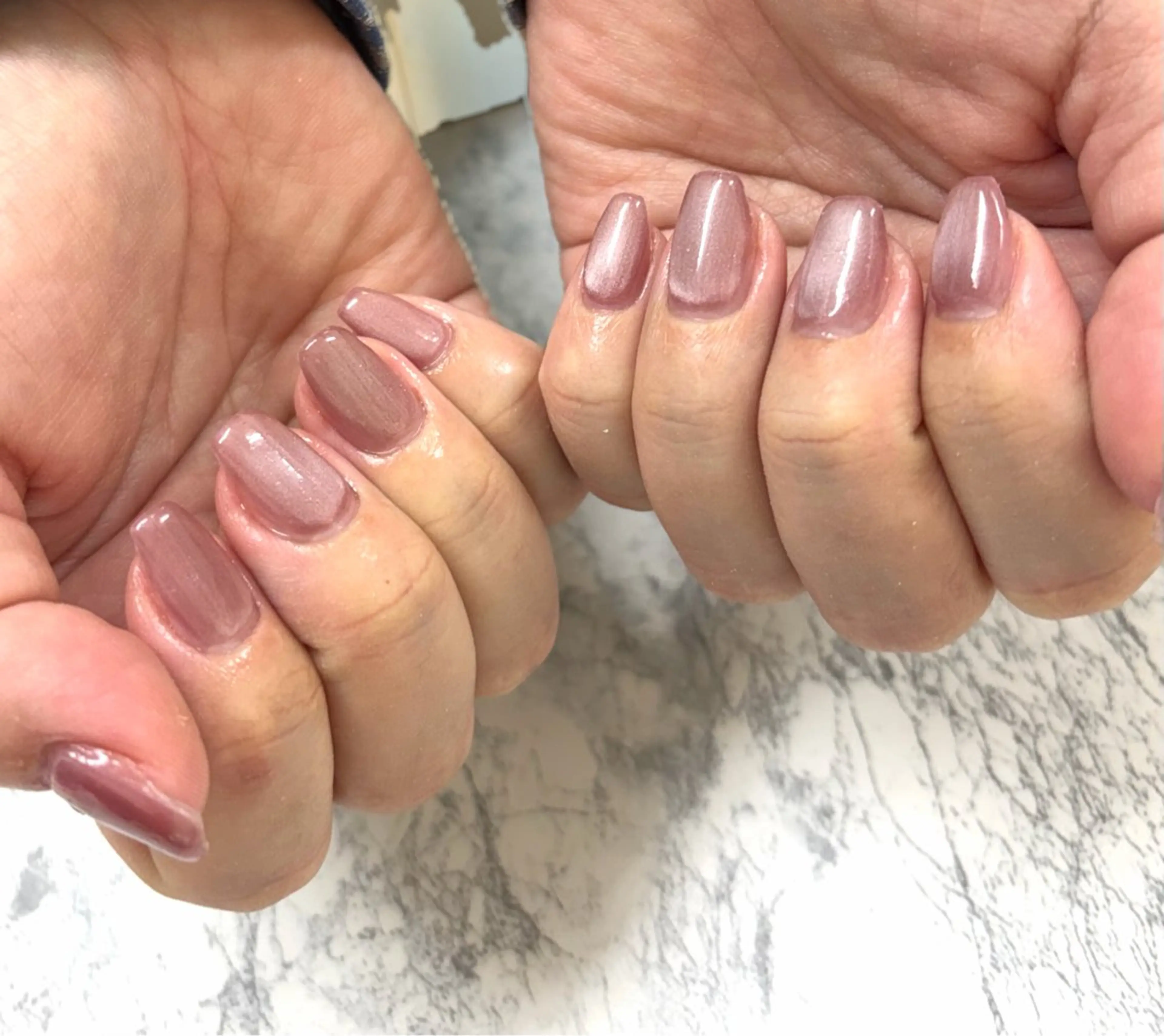 ハンド💜マグネットネイル(オフ込み)の写真