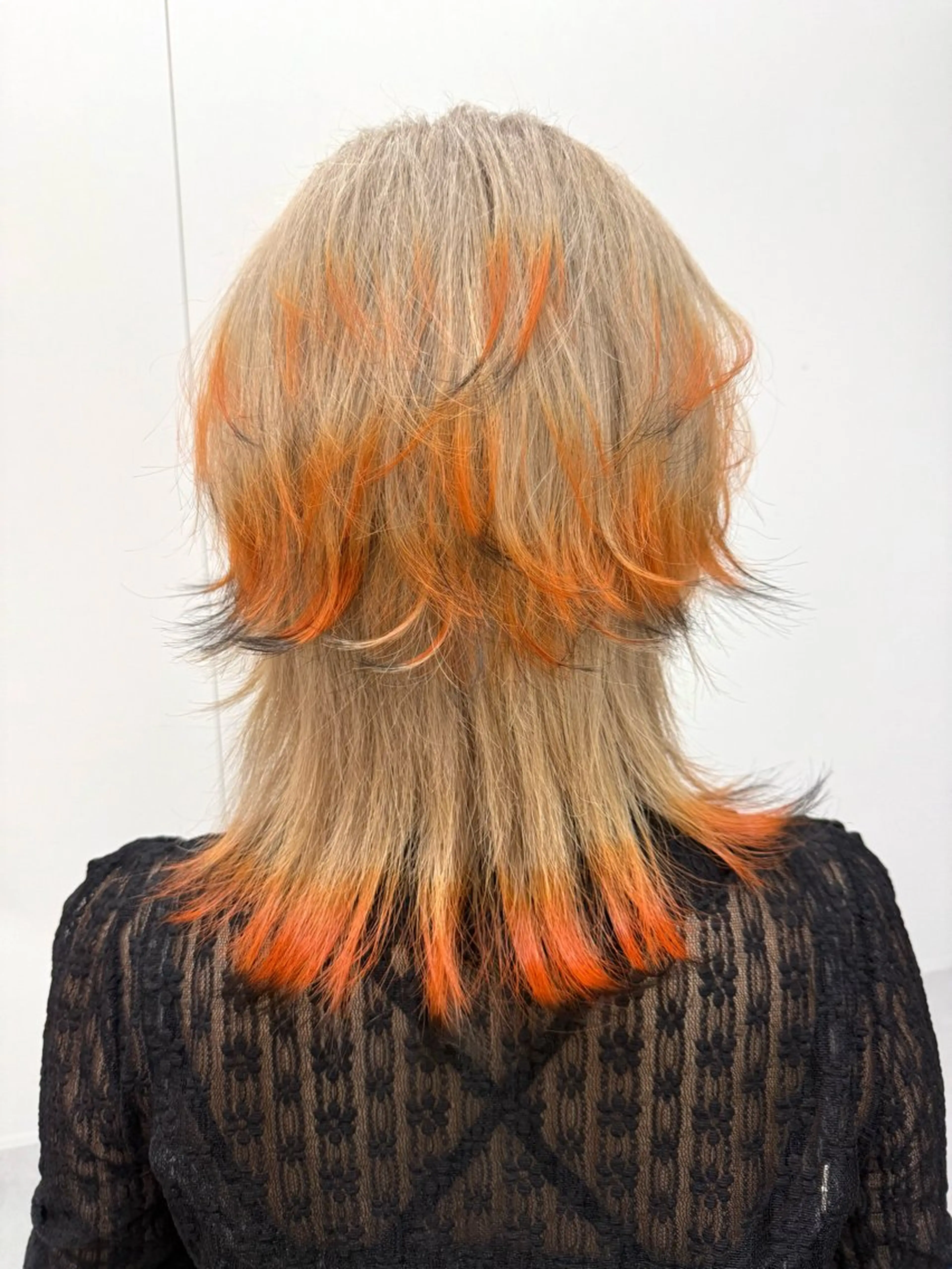 ロング カラー ベージュカラー ブリーチ ケアブリーチ 狐カラー ウルフカット ヘアカラー トリートメント インナーカラー/推し ウルフ/アニメカラーのヘアスタイル