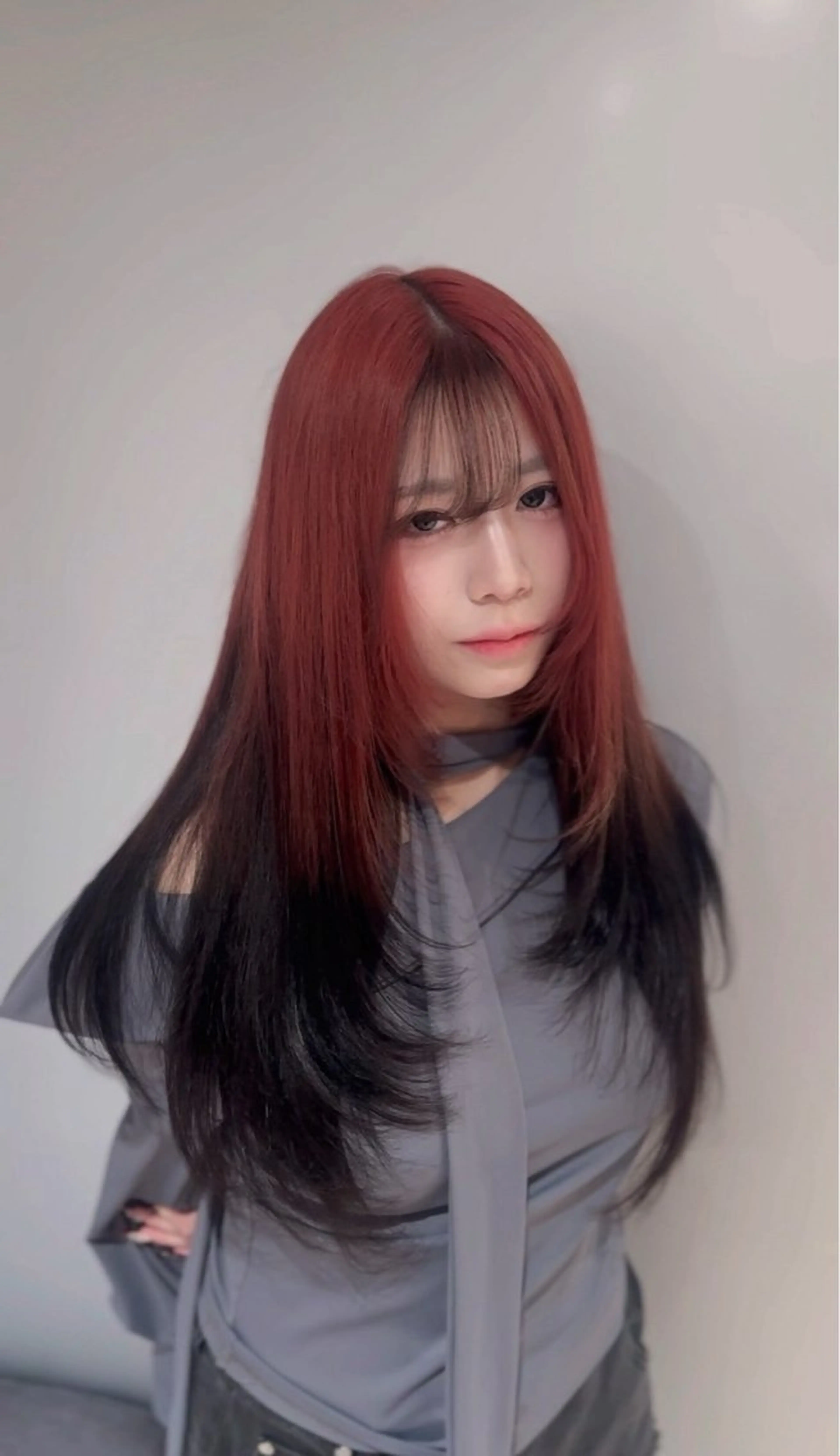 【韓国ヘア🇰🇷】カット＋透明感カラー＋TR＋高品質シールエクステ80本《レイヤーカット・エクステ・新宿》の写真