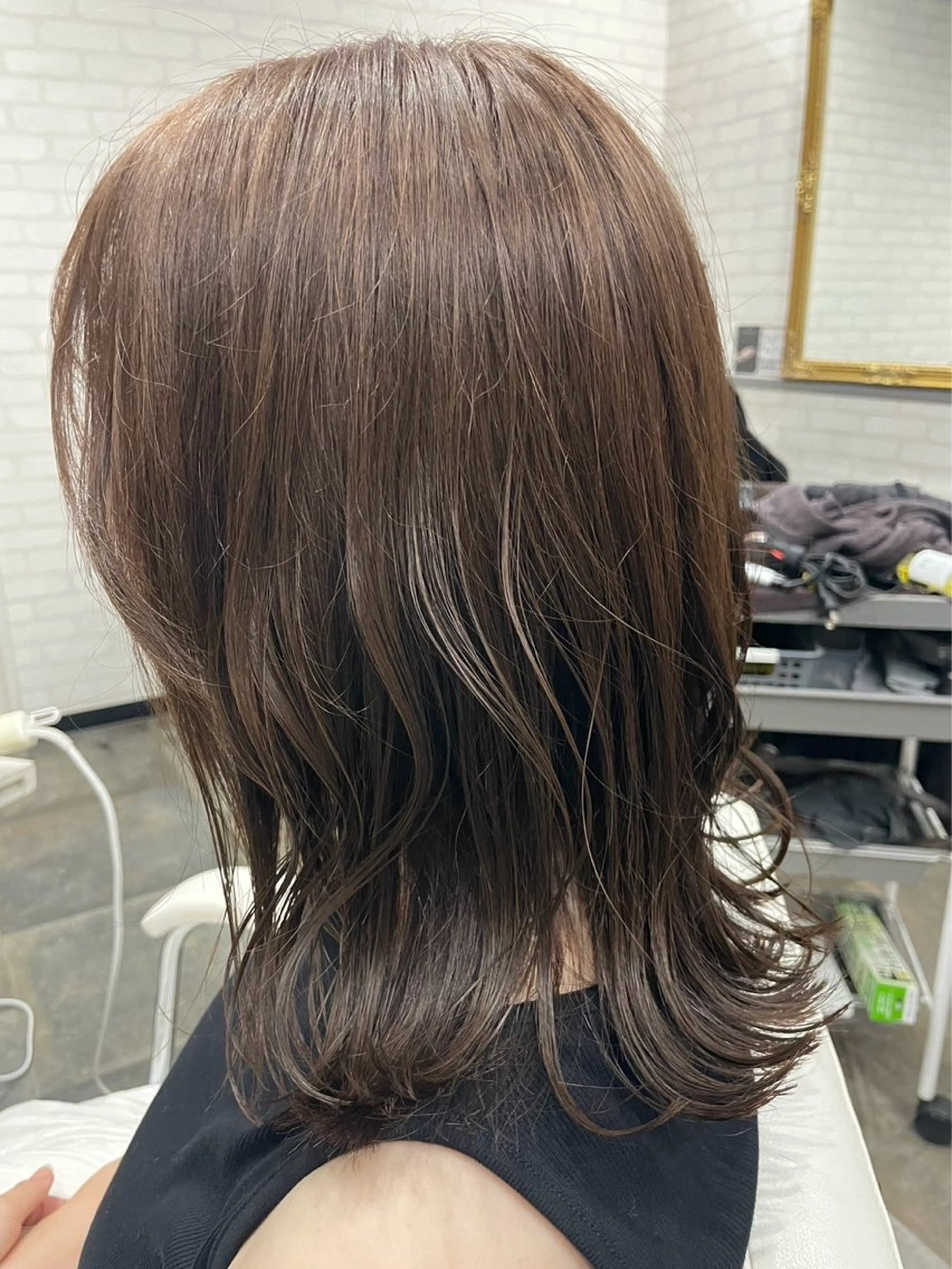 ミディアム ボブレイヤー ミディアムパーマ ミストバング ボブ ハイライト カット ヘアカラー トリートメント The Apartment of Solon Citta 船橋609所属・髪質改善/美髪/個室 /マンツーマン/ハラのヘアスタイル