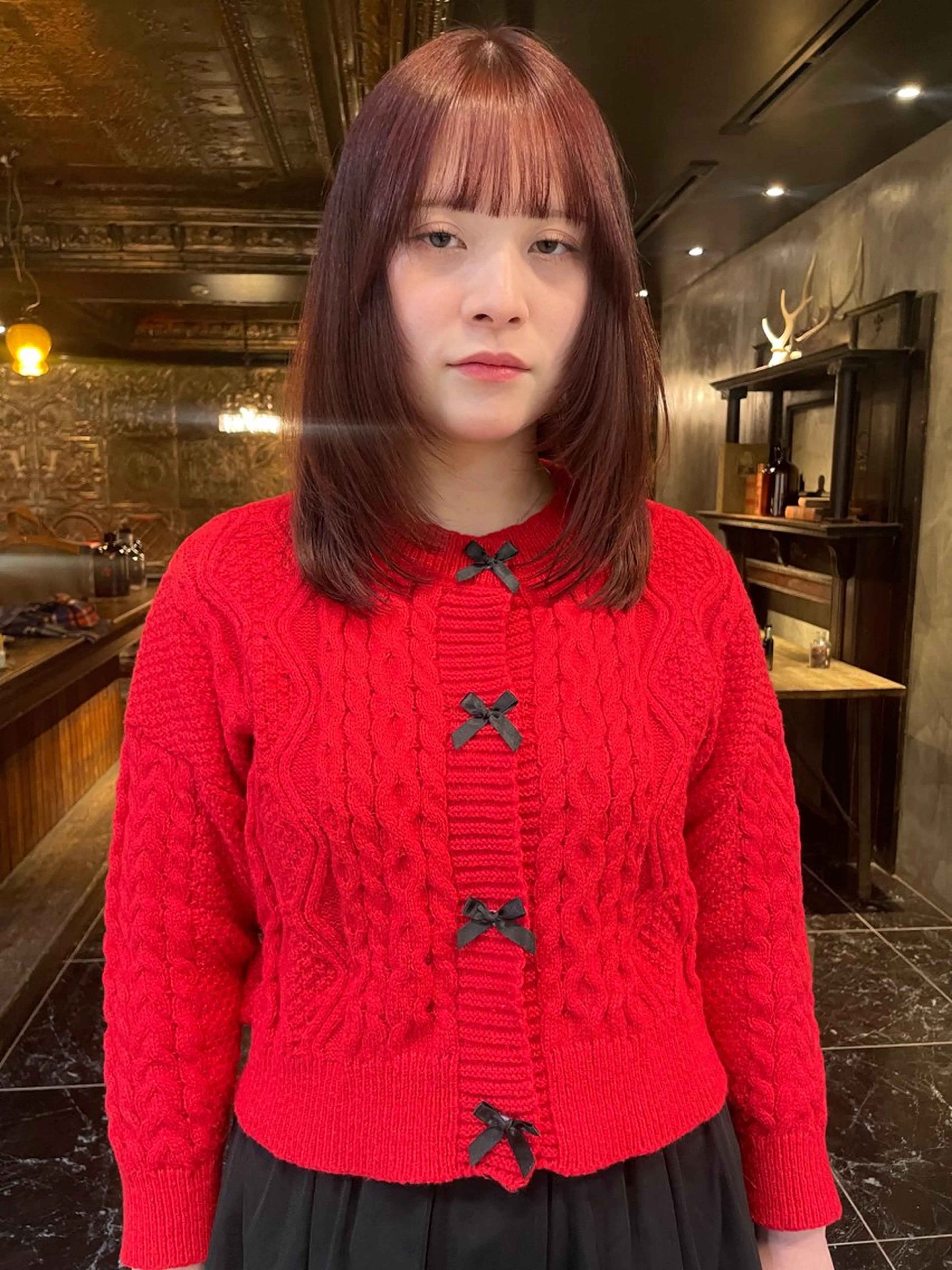 ミディアム カラー カット ヘアカラー トリートメント レイヤー/ 透明感カラー/マドカのヘアスタイル