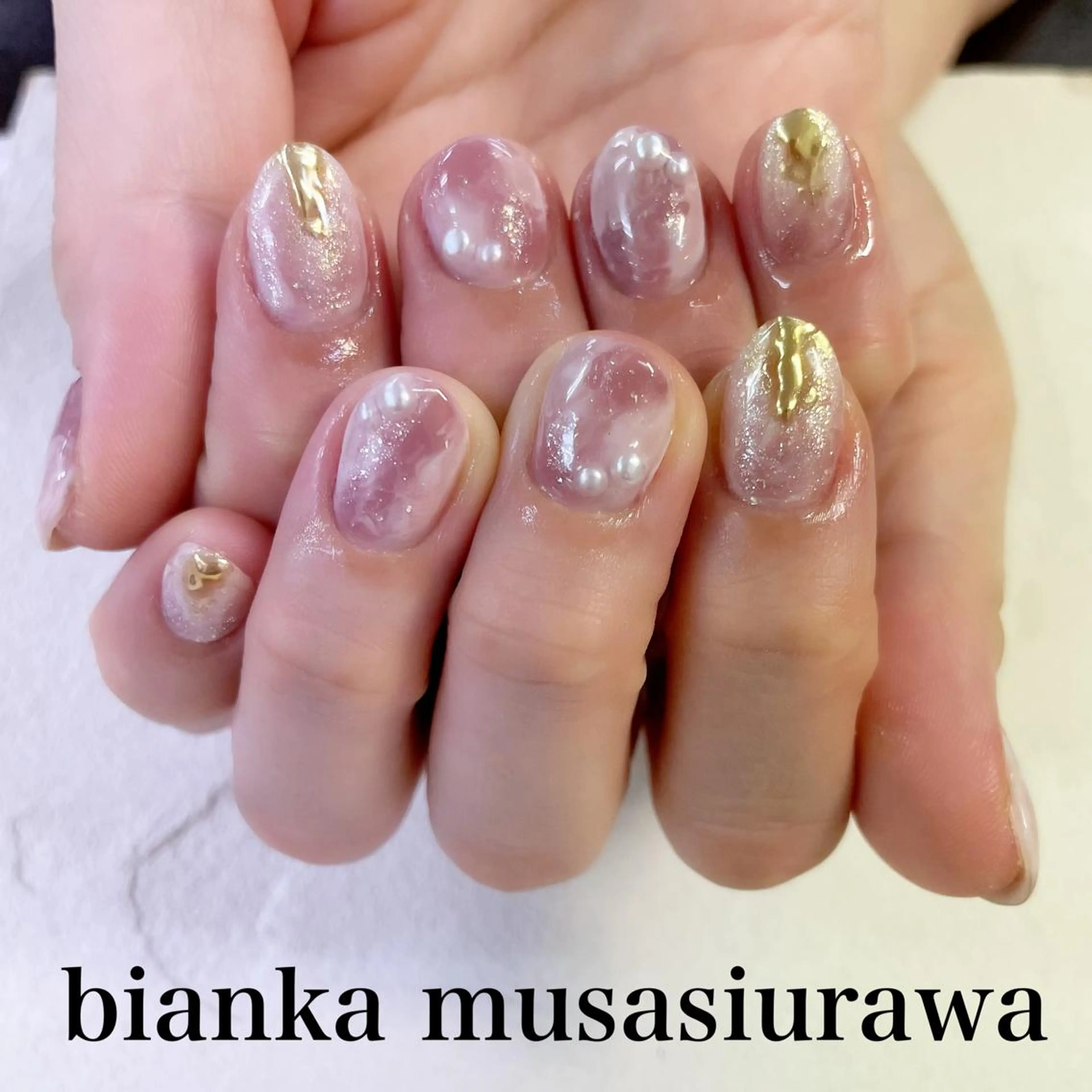 ネイル 大理石ネイル(マーブル) Bianca🎀 ONODERAのネイルデザイン