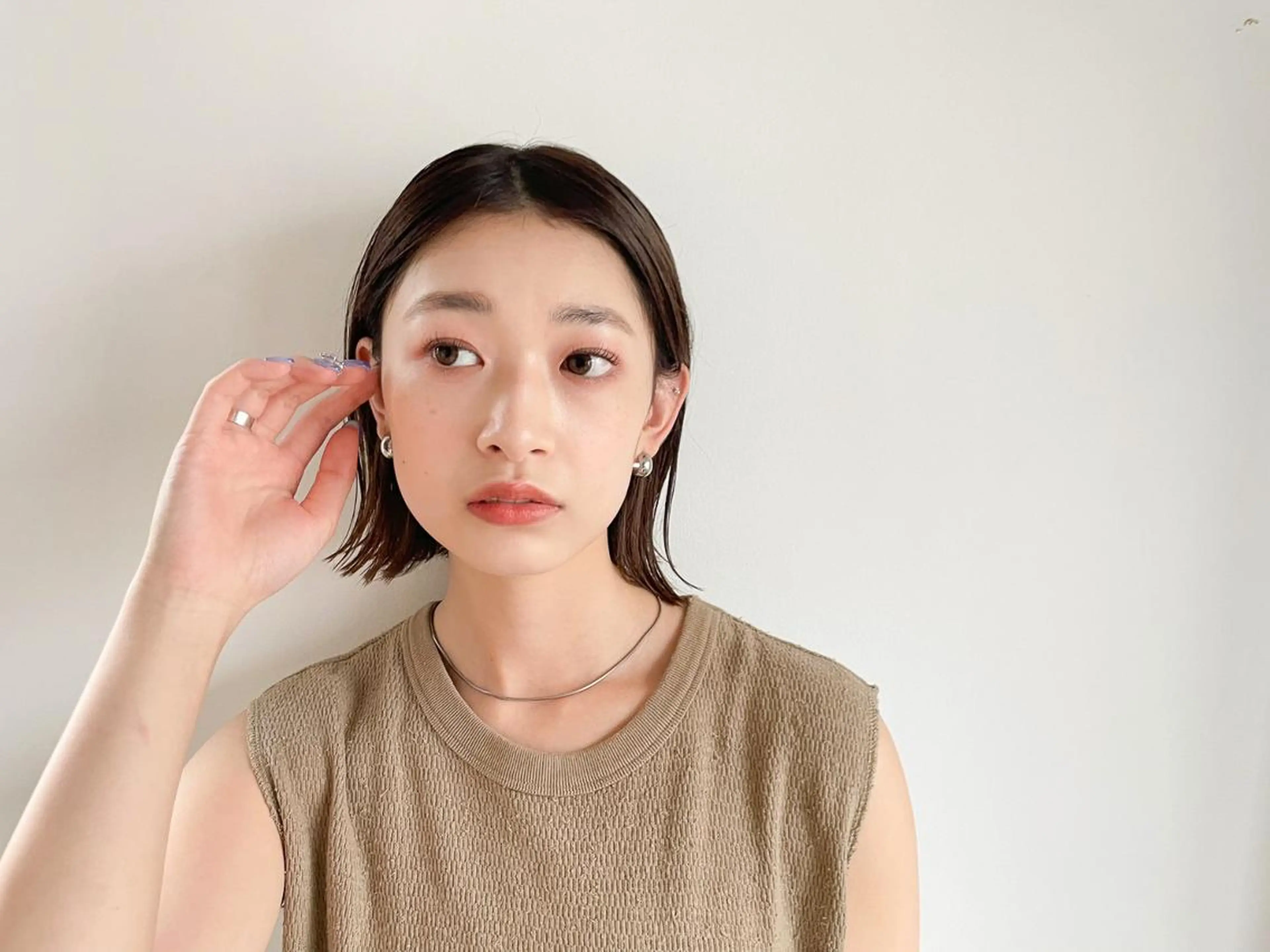 ミディアム カラー パーマ ショートボブ ミディアムパーマ アディクシーカラー ブリーチ ブロンド カット ヘアカラー トリートメント ヘッドスパ CEINE＋ officialのヘアスタイル