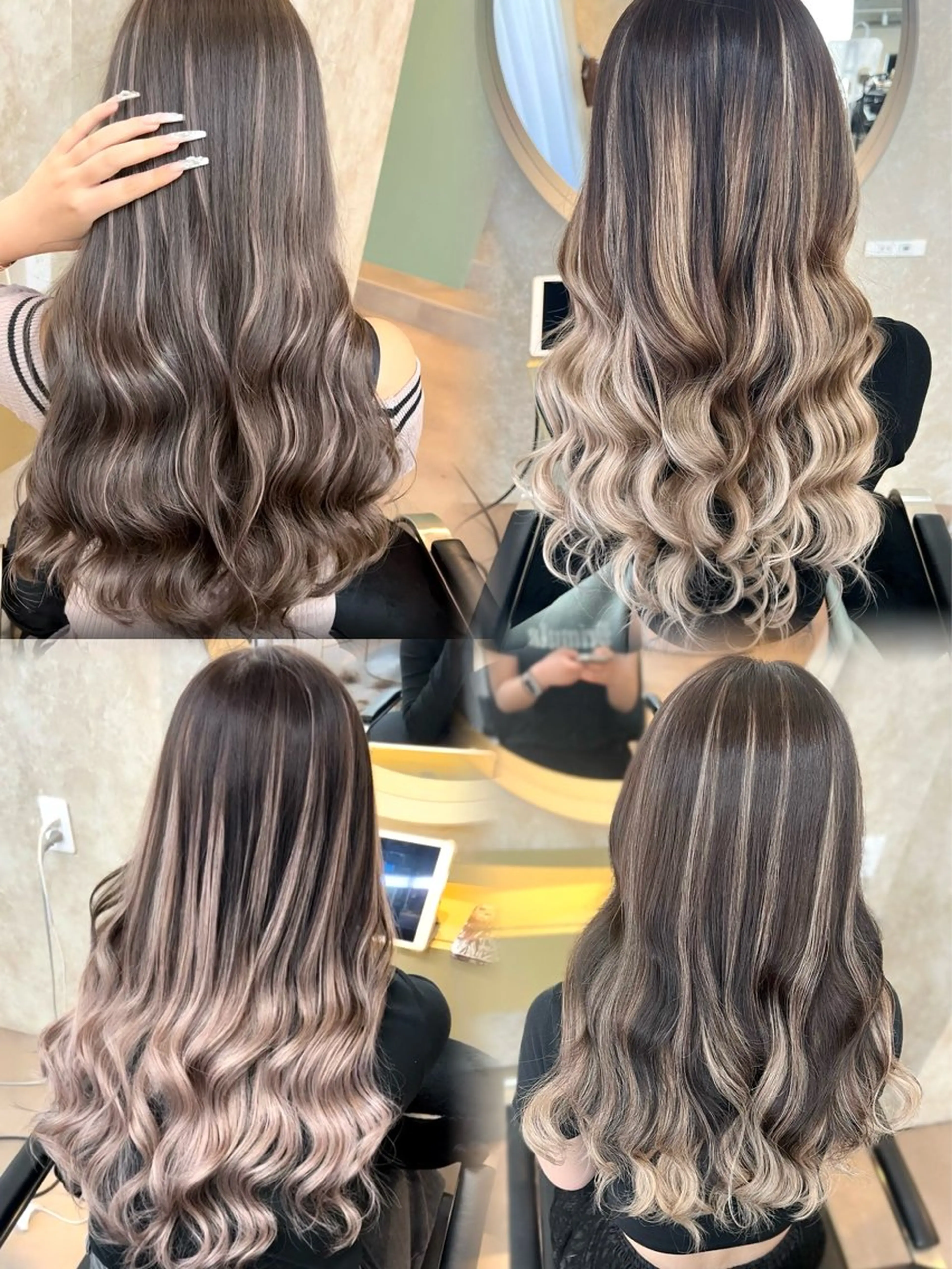 ロング ヘアカラー エクステ 小谷 梨奈のヘアスタイル