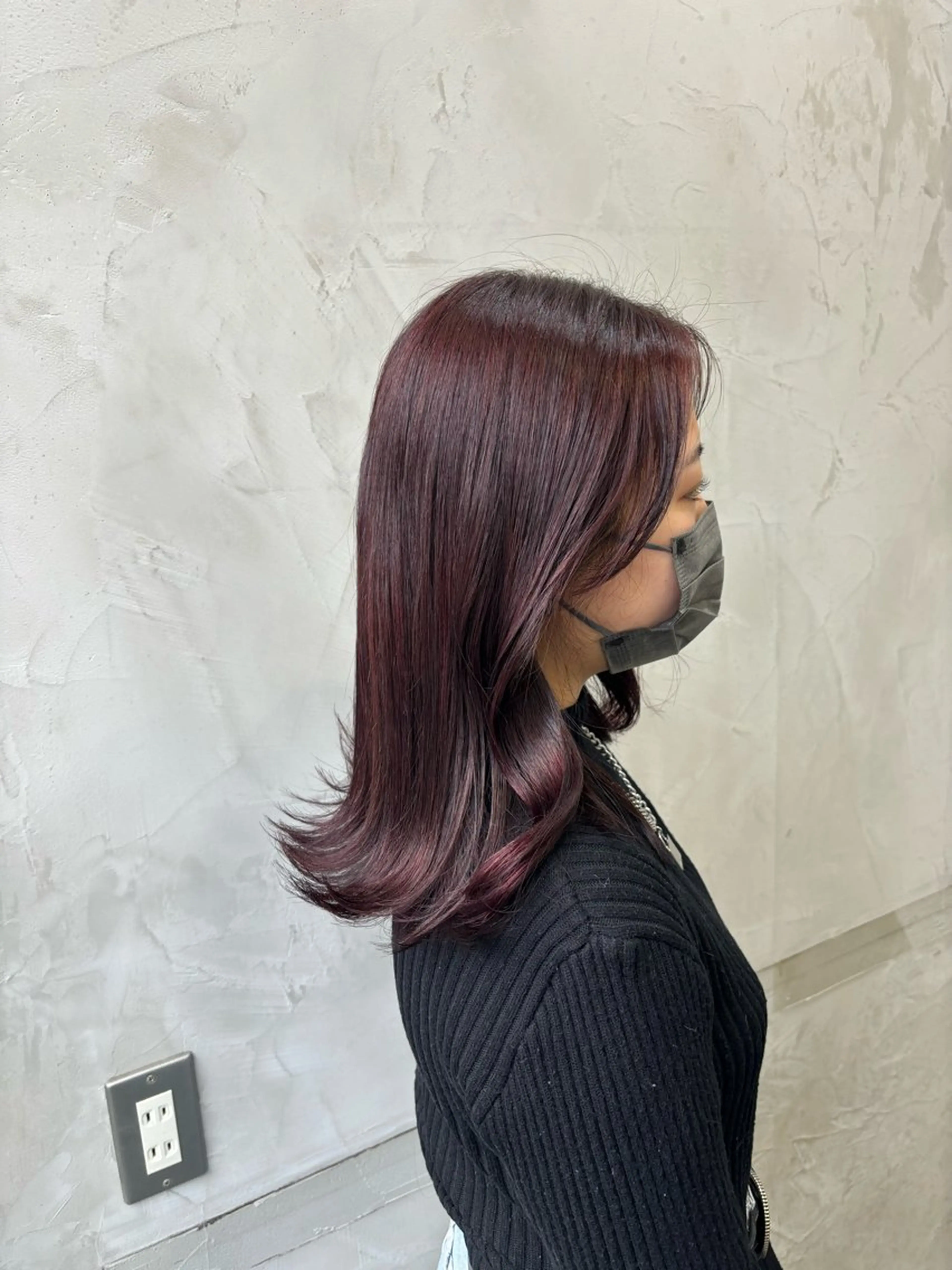 カラー ブリーチ ブリーチなしカラー レッドカラー fudge所属・MaisonHALU 松浦光咲のヘアスタイル