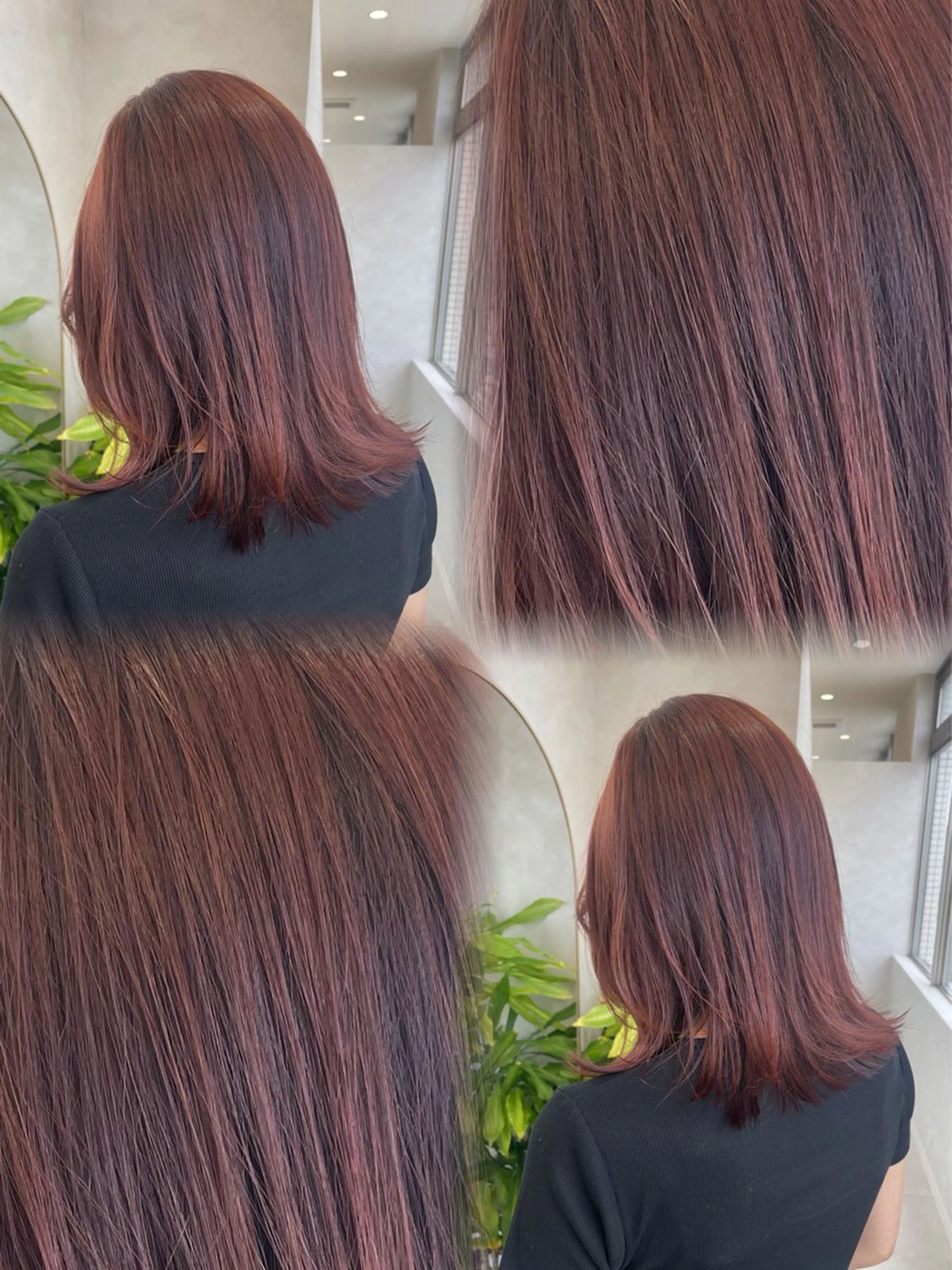 ミディアム カラー レッドカラー 🌷Eleanor Aya🌷のヘアスタイル