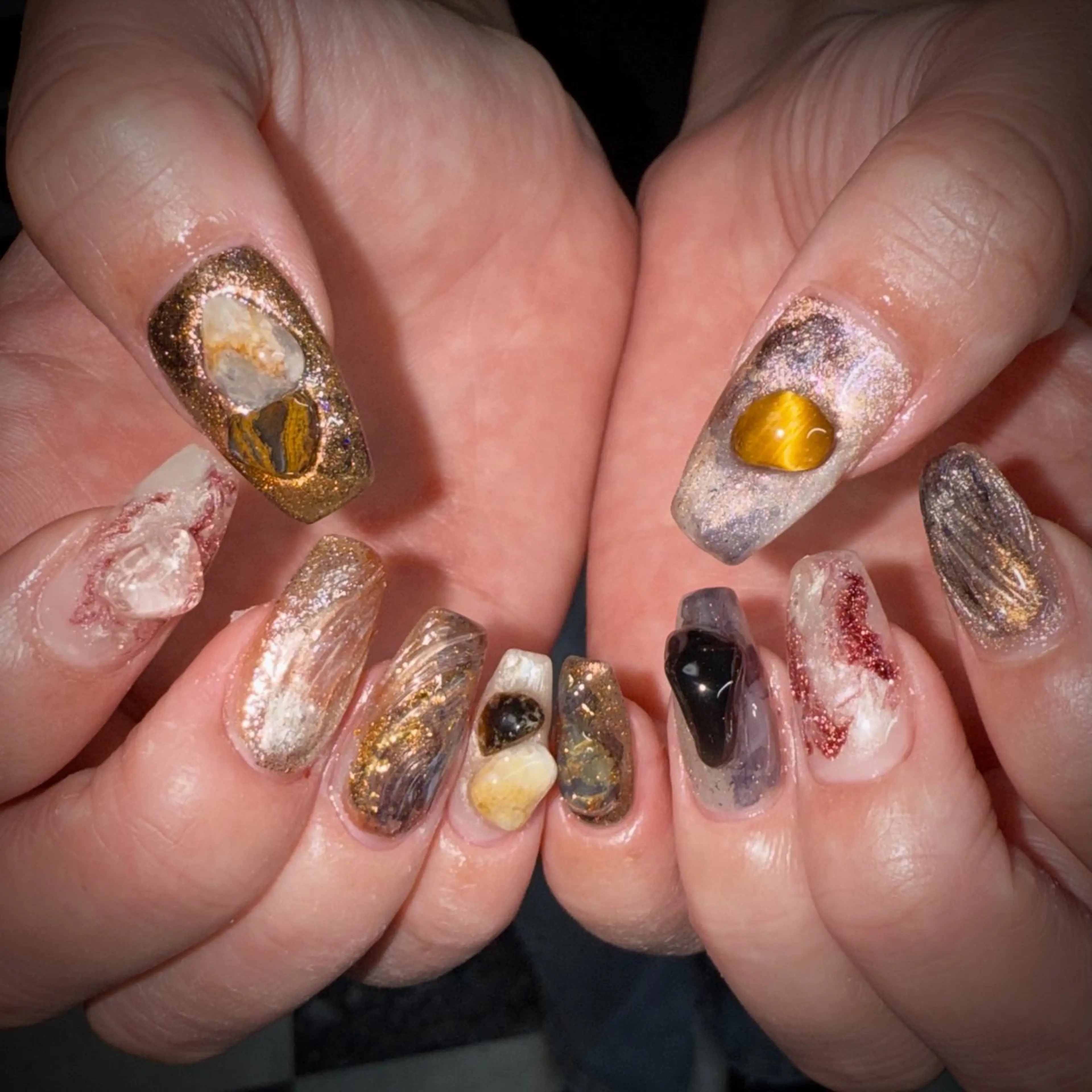 ネイル ブラウン ニュアンスネイル シンプルネイル ハンドネイル posa nail モエミのネイルデザイン