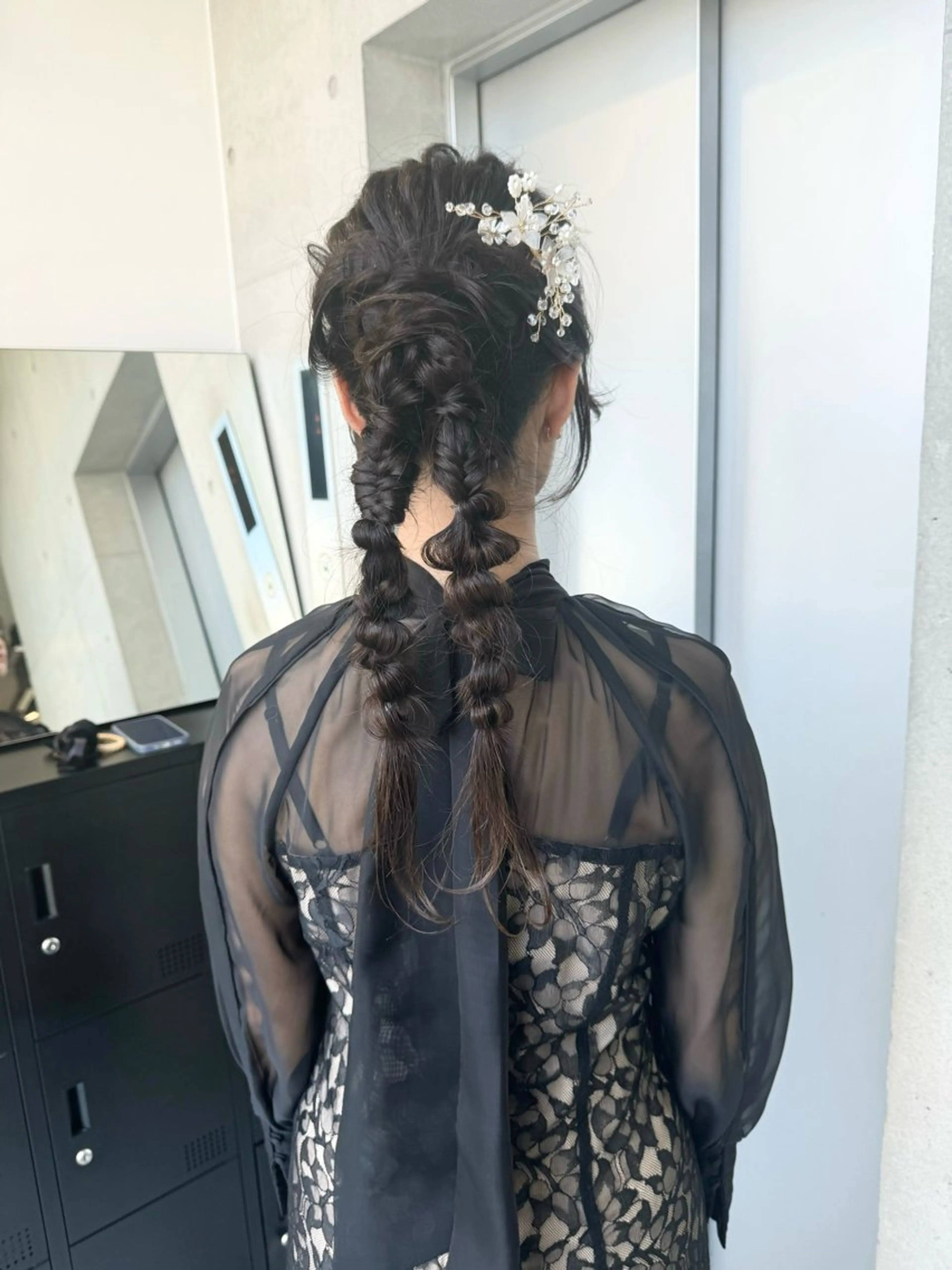 ロング カラー パーマ ヘアアレンジ ヘアカラー 透明感/オリーブ/ グレージュ/YUKAのヘアスタイル