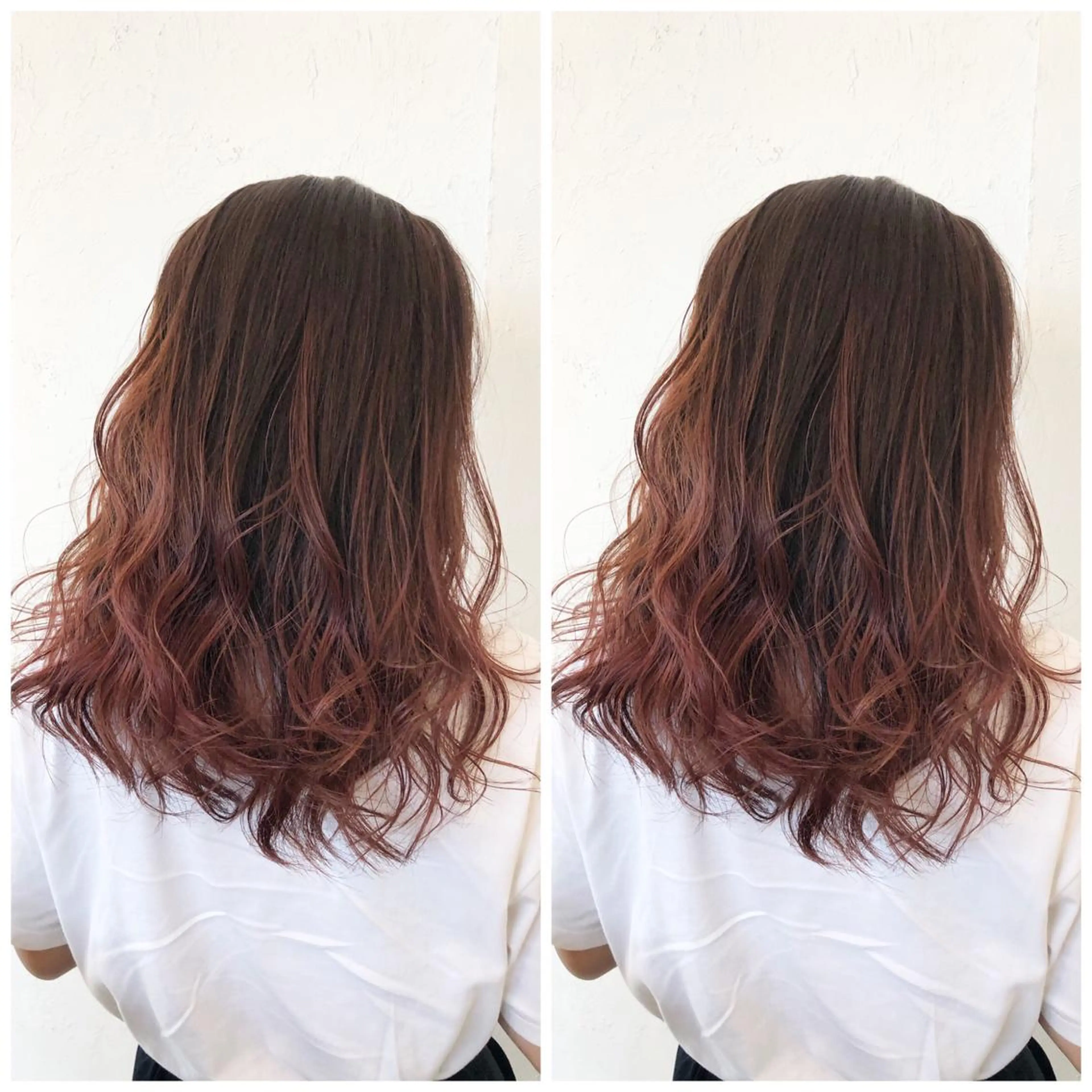 セミロング カラー グラデーションカラー ピンクカラー ヘアカラー トリートメント バレイヤージュカラー 特化美容師✨星皓太のヘアスタイル