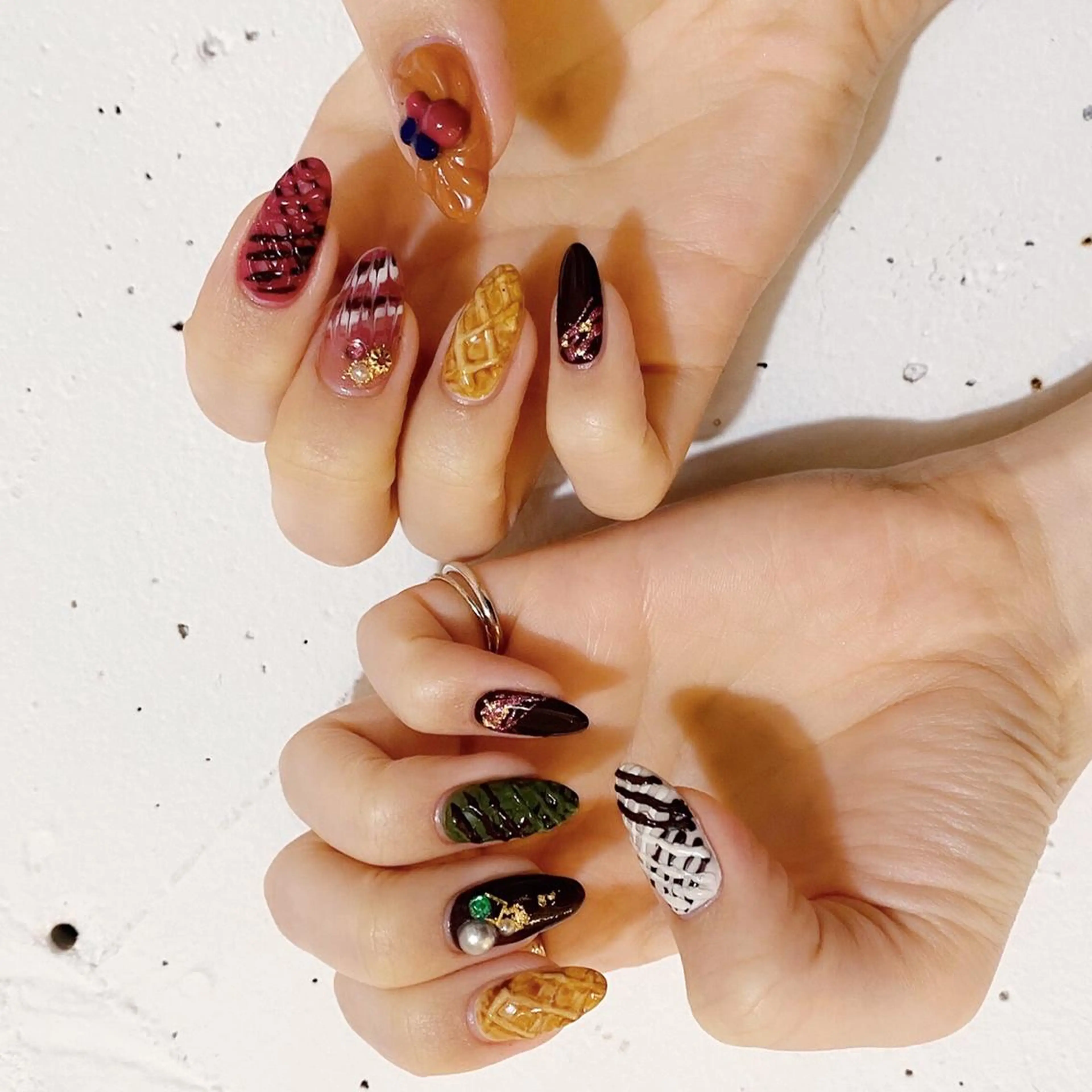 ネイル アートネイル ジェルネイル マットネイル 持ち込み バレンタイン ハンドネイル nail salon Soeurのネイルデザイン