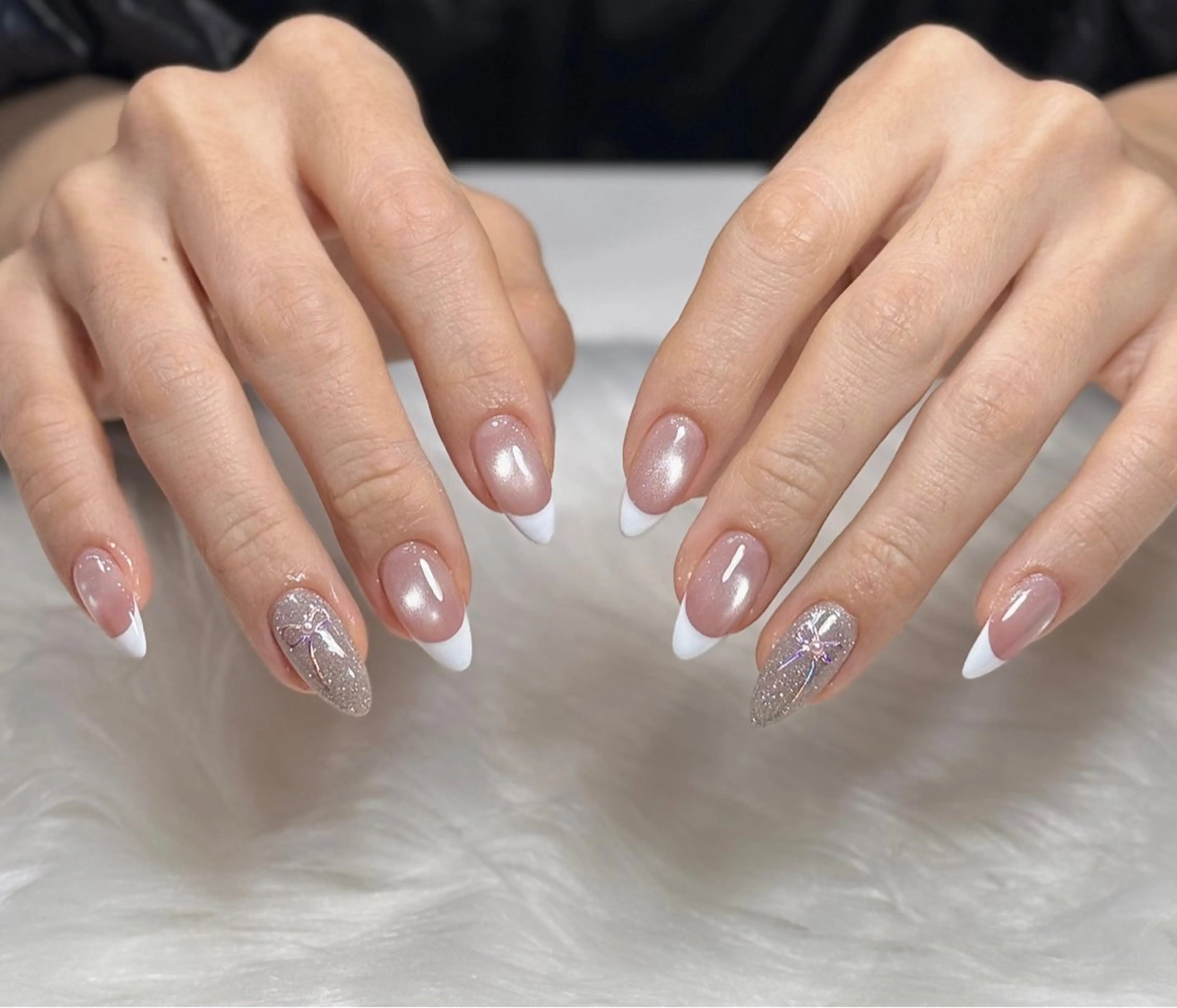 ネイル アートネイル オーロラネイル ジェルネイル 韓国ネイル ロングネイル ハンドネイル Nichi Nailsのネイルデザイン