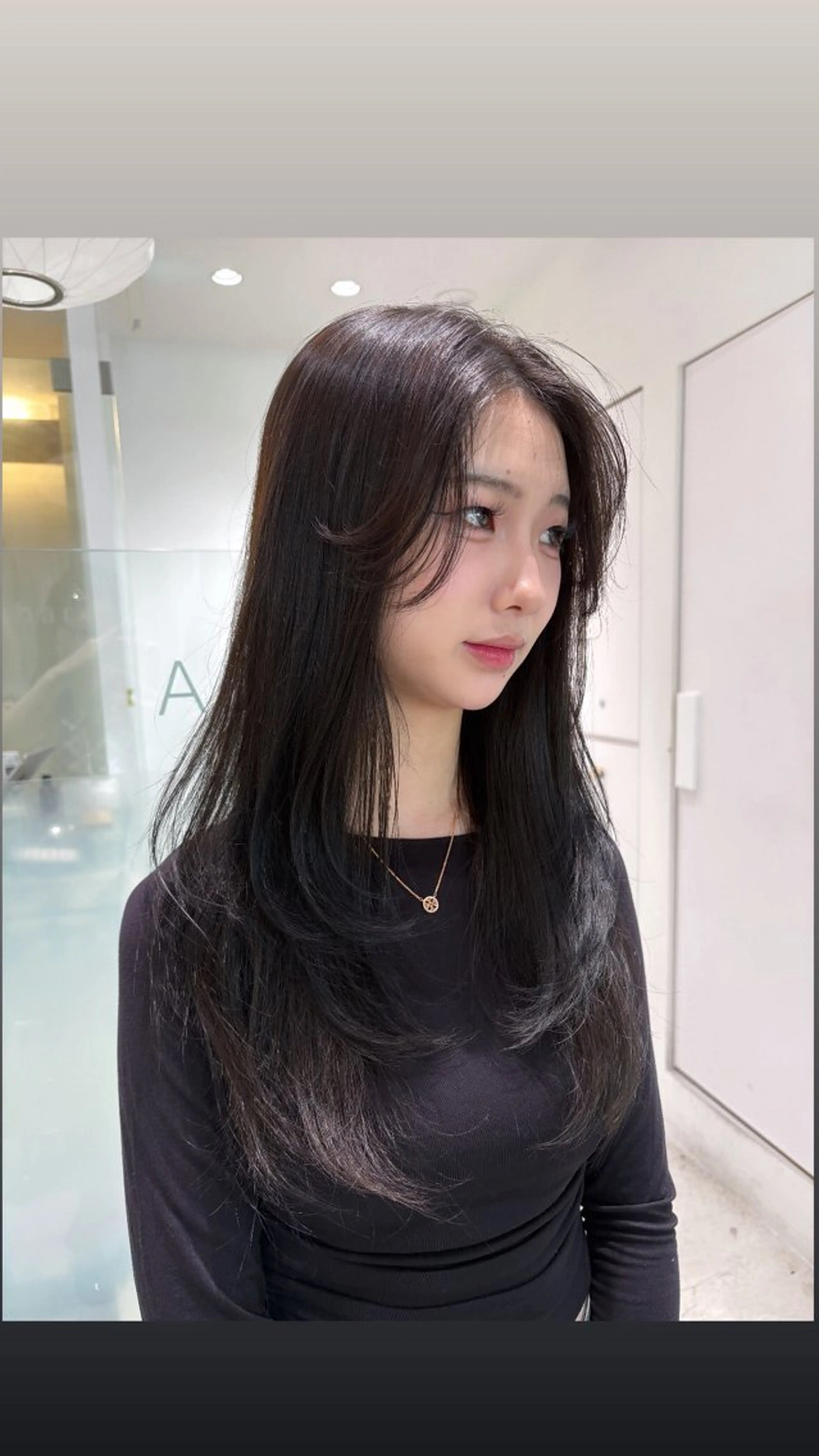 ロング カラー カット ヘアカラー トリートメント 🎀優姫 🎀  韓国レイヤーのヘアスタイル