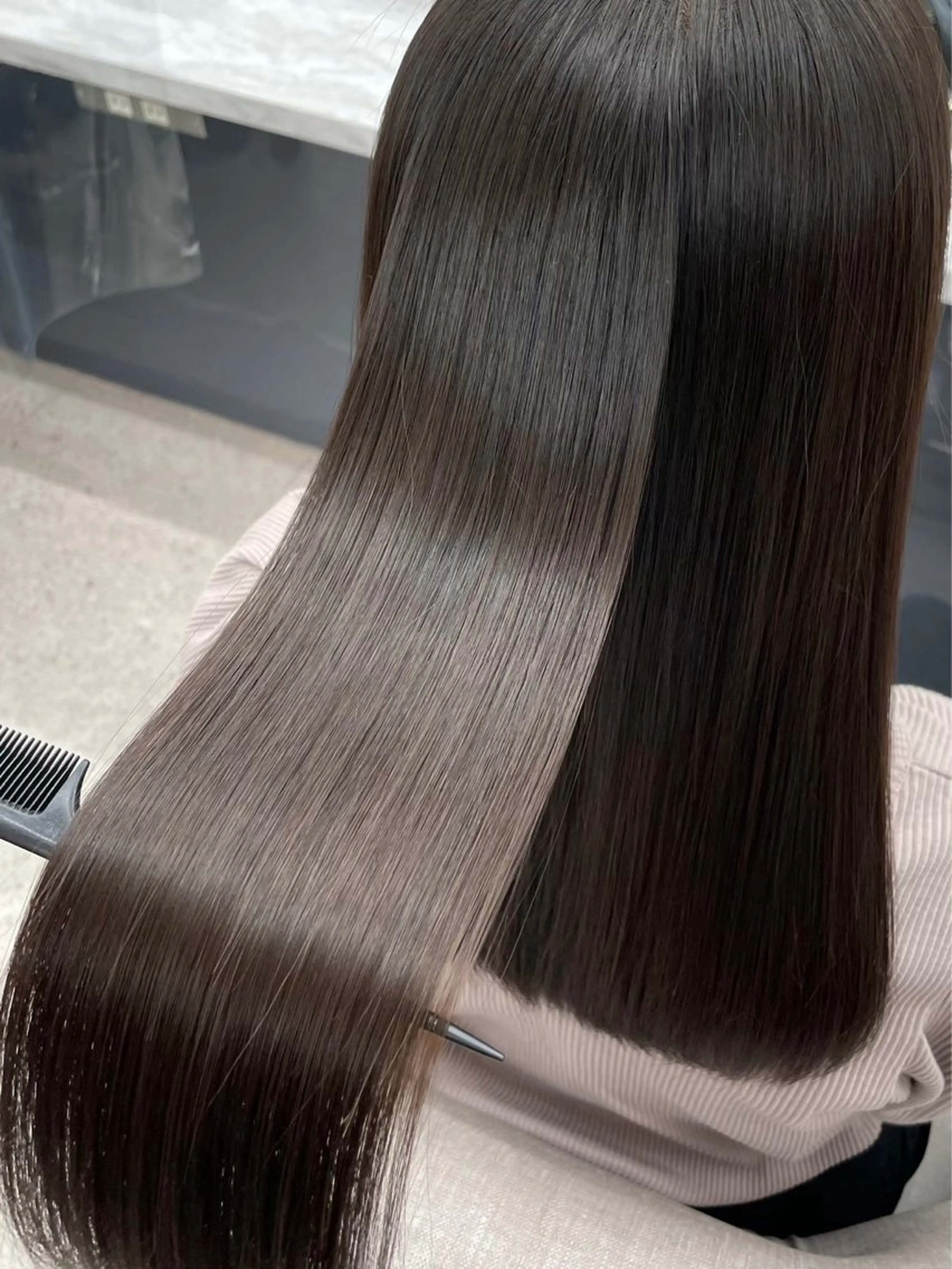 ロング カット 縮毛矯正 りっきー🦋矯正 烏丸/縮毛矯正のヘアスタイル