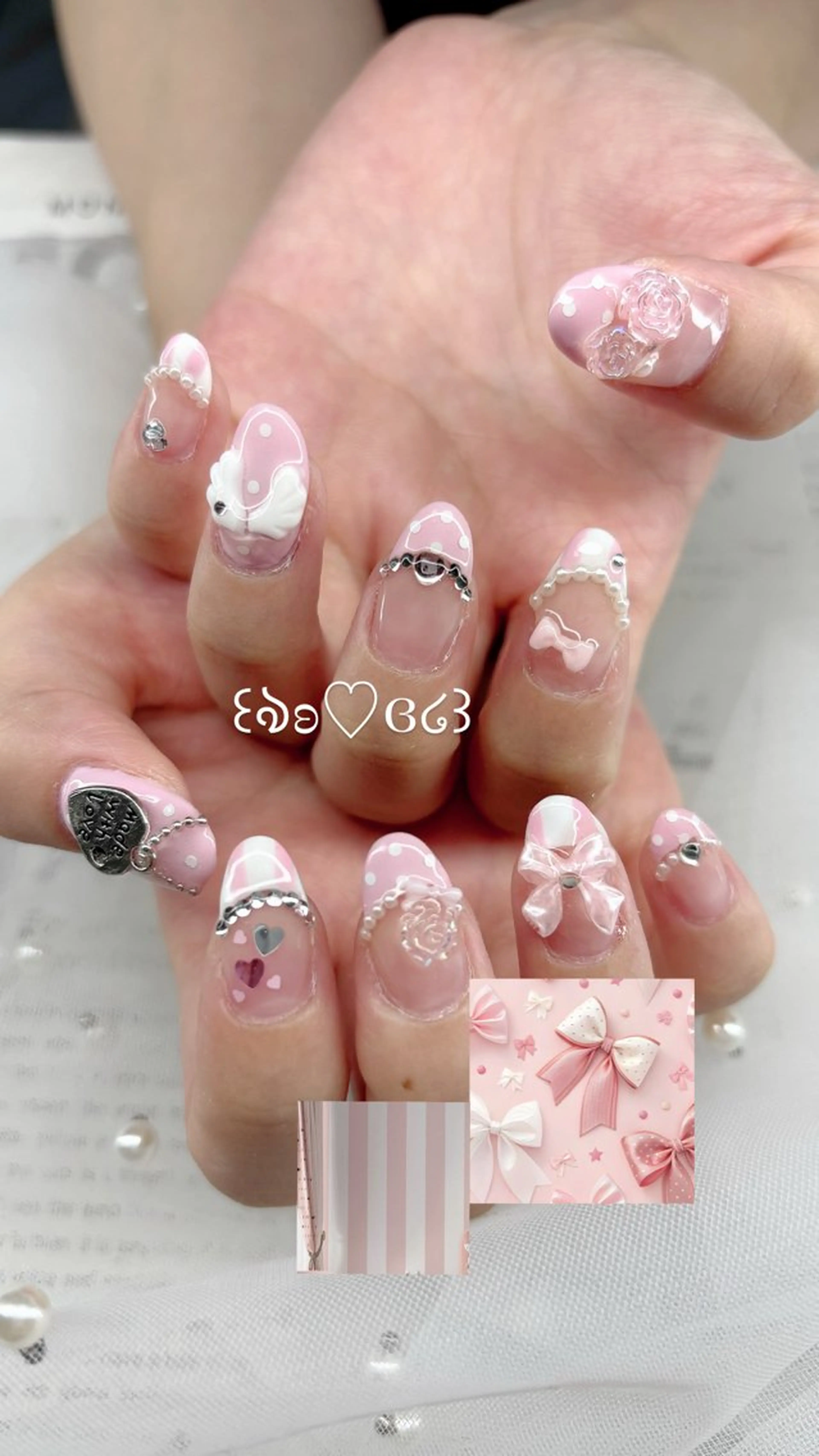 ネイル ガーリー ピンク ハンドネイル vanity yunaのネイルデザイン