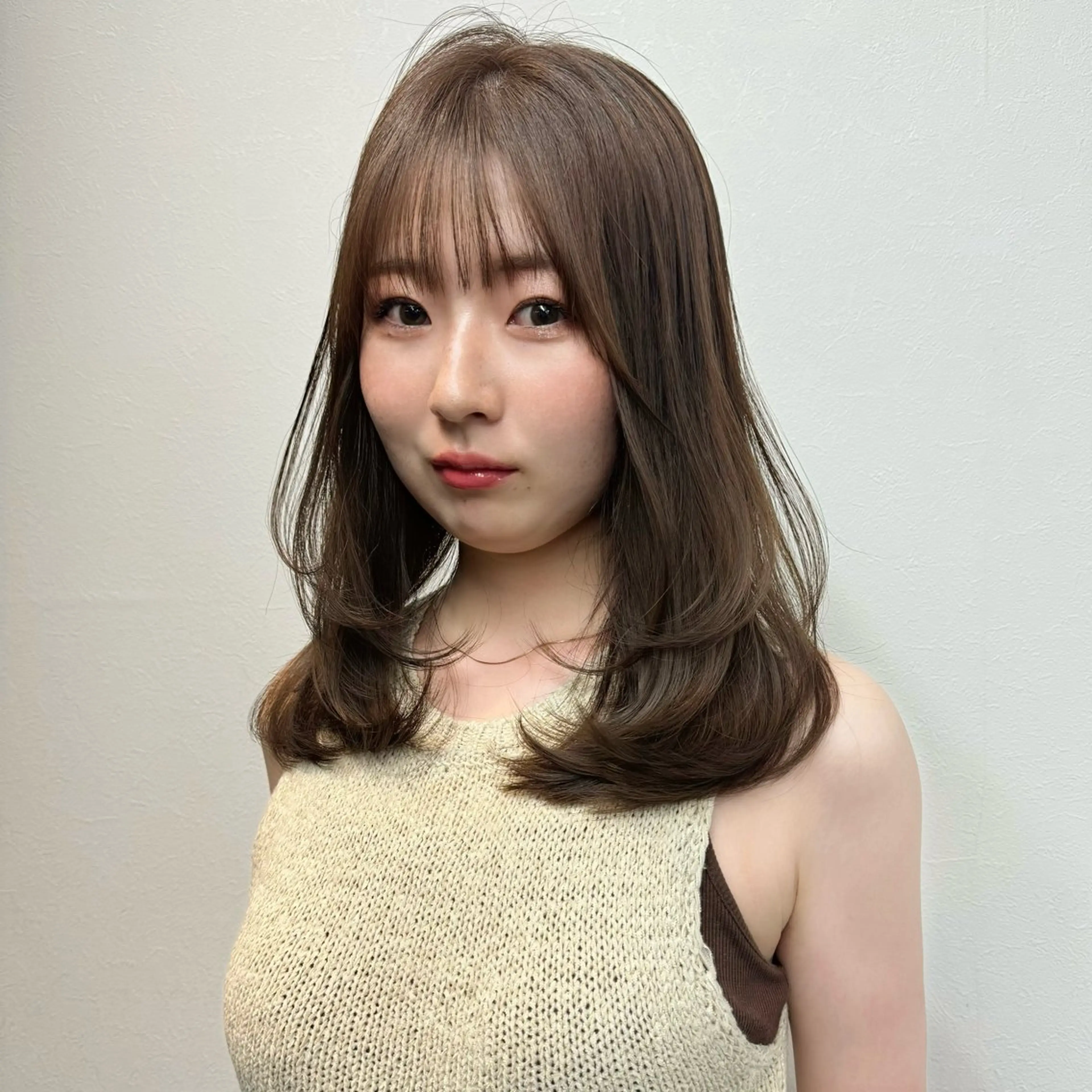 セミロング カット ヘアカラー 透明感🍨レイヤー ヘアセット/miyuのヘアスタイル