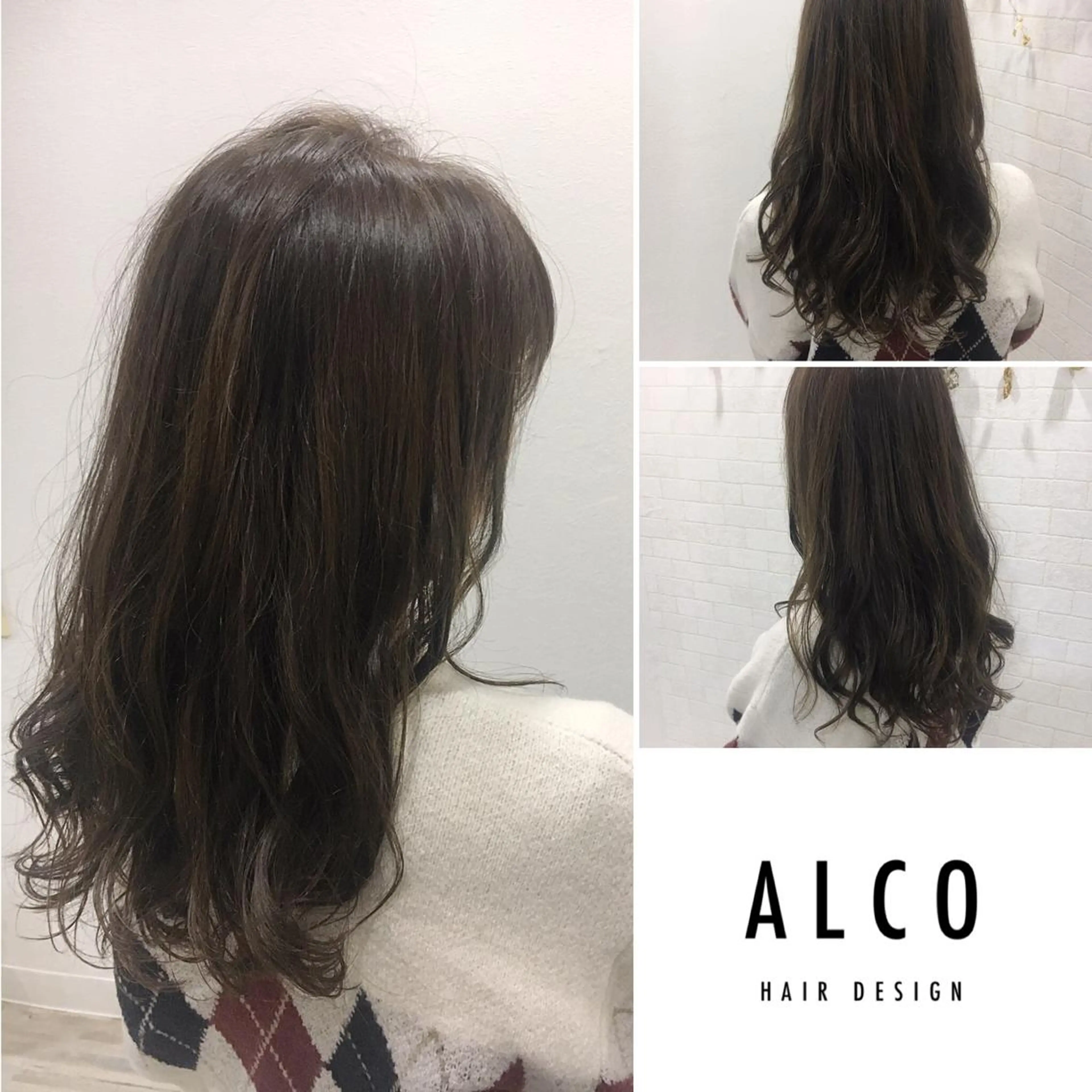 ミディアム カラー パーマ ワタイショウタ 髪質改善✨アイブロウのヘアスタイル