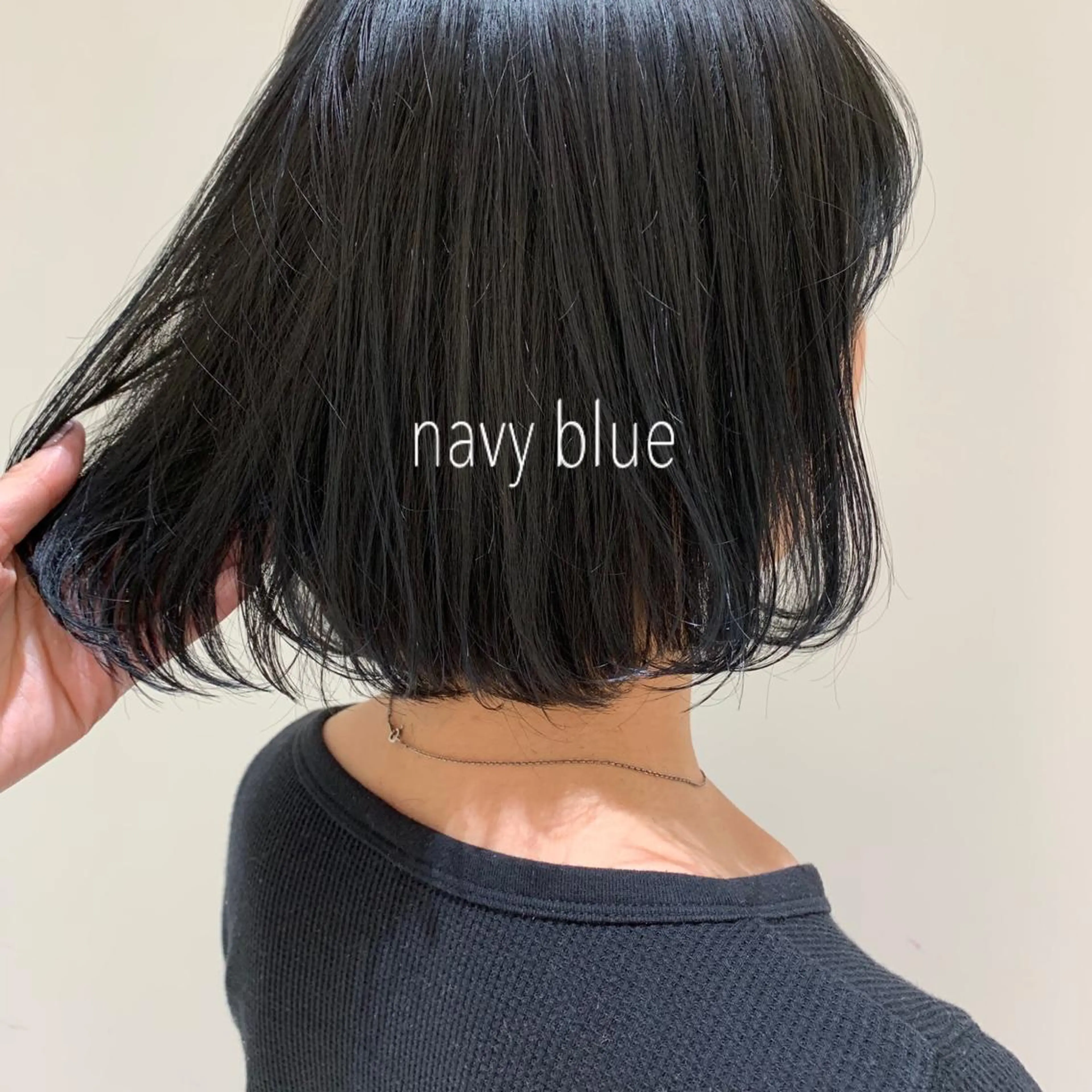ミディアム カラー ブルーカラー ネイビーカラー emme MIHO♡のヘアスタイル