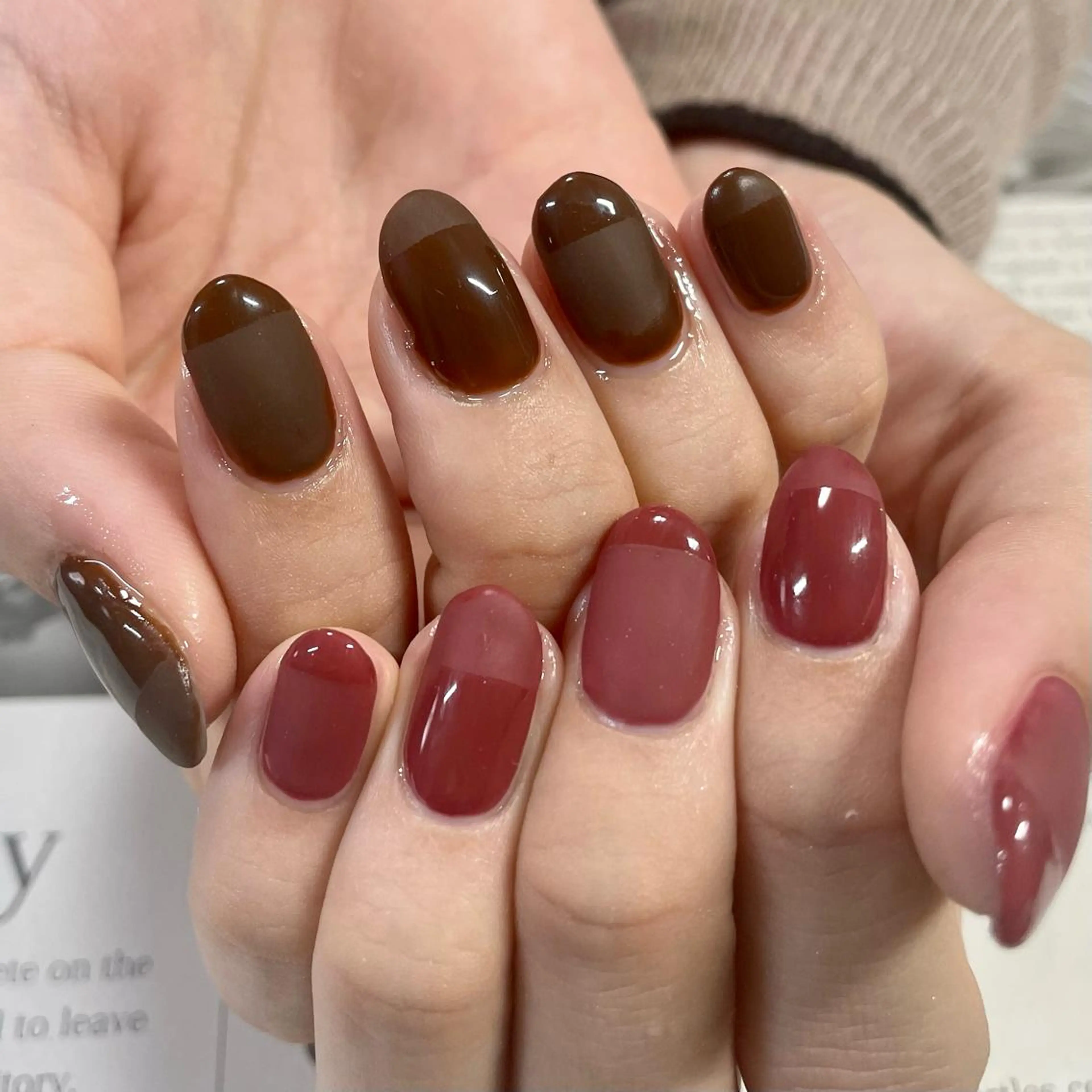 ネイル フレンチネイル マットネイル 奥園 良恵のネイルデザイン