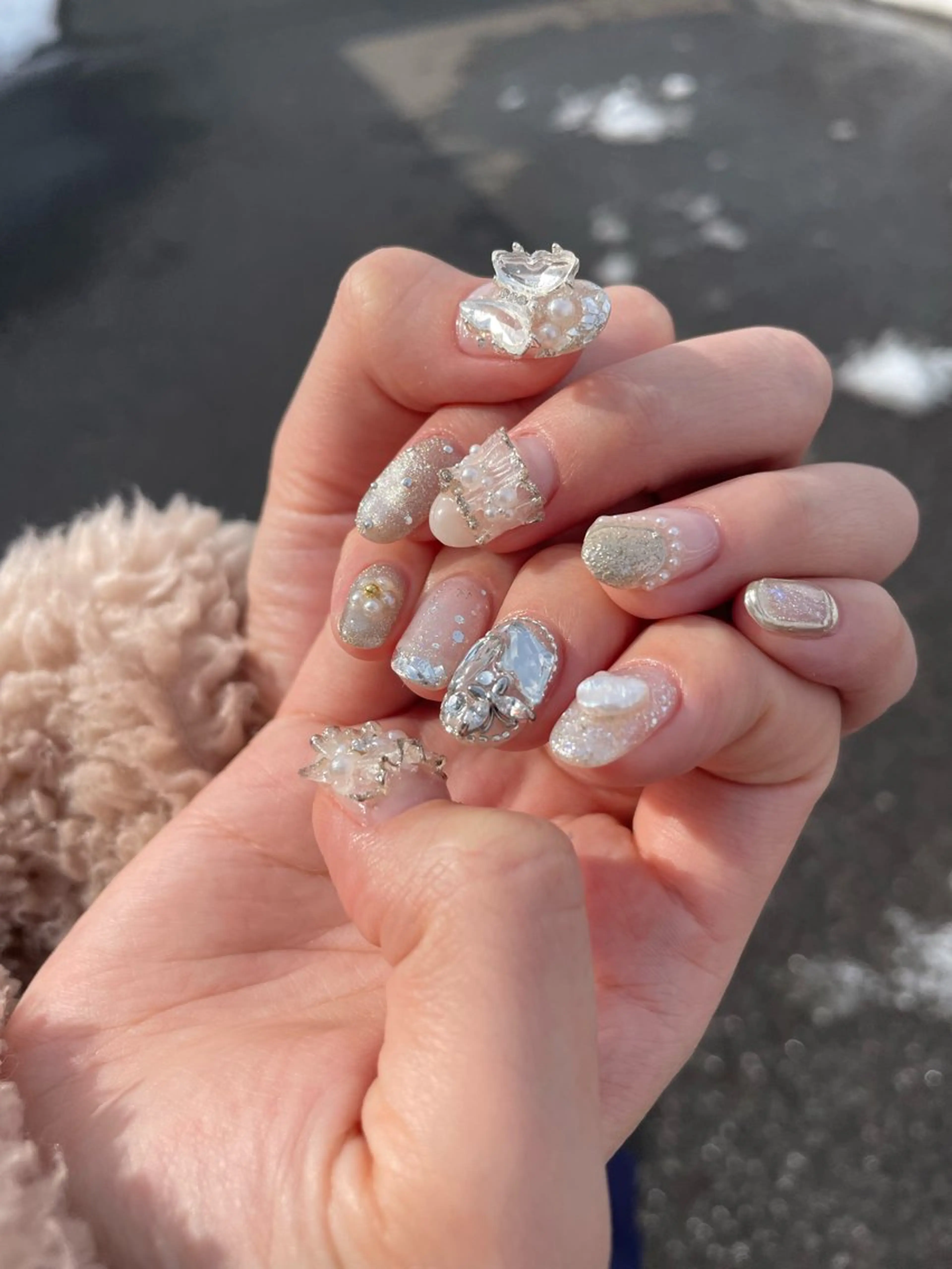 ネイル ジェルネイル 持ち込み ブライダルネイル はなねいる Hananailのネイルデザイン