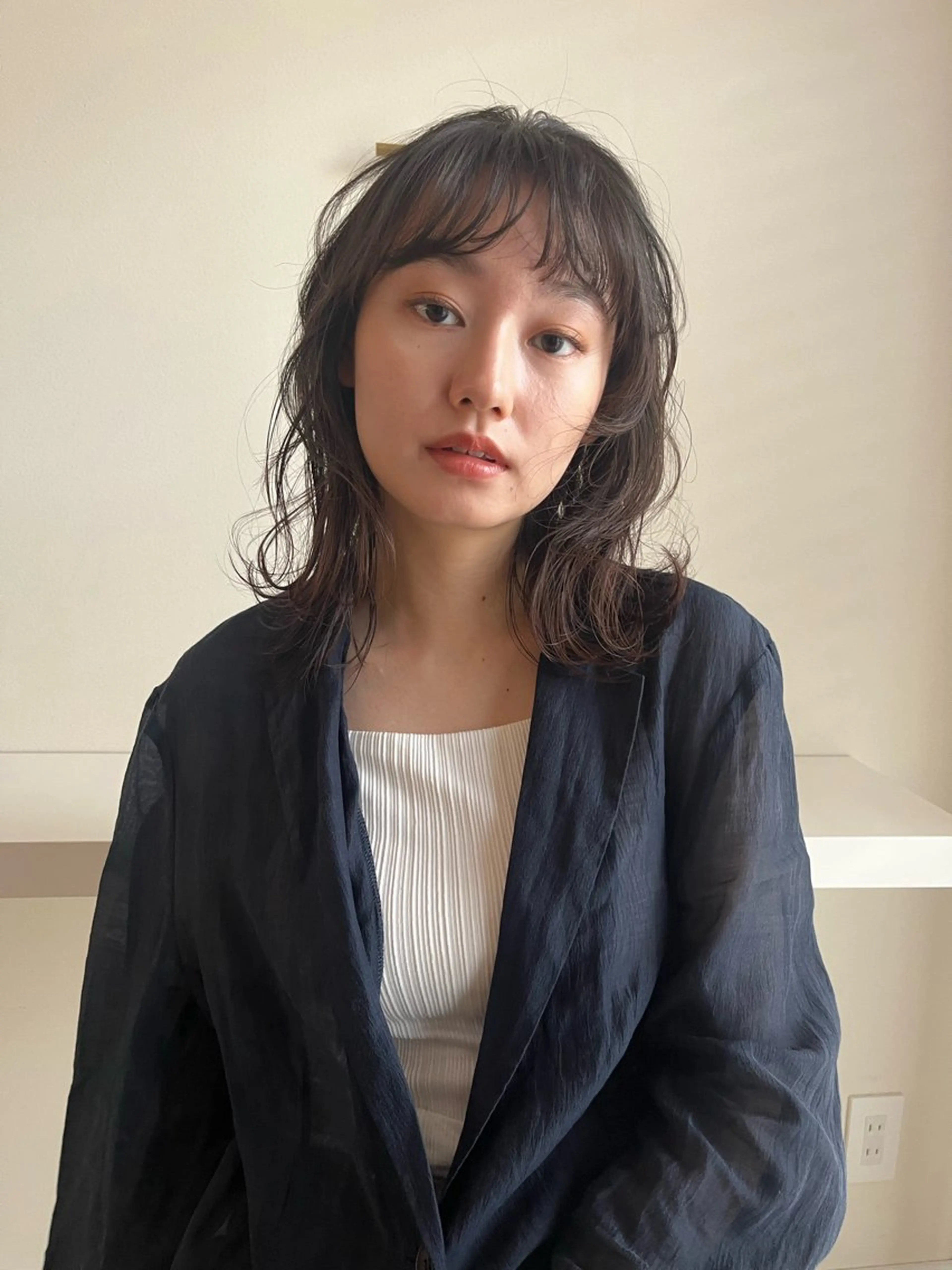 ミディアム パーマ ミディアムパーマ ニュアンスパーマ pu+on. nailworks所属・fuyumi / ニュアンスネイルのネイルデザイン