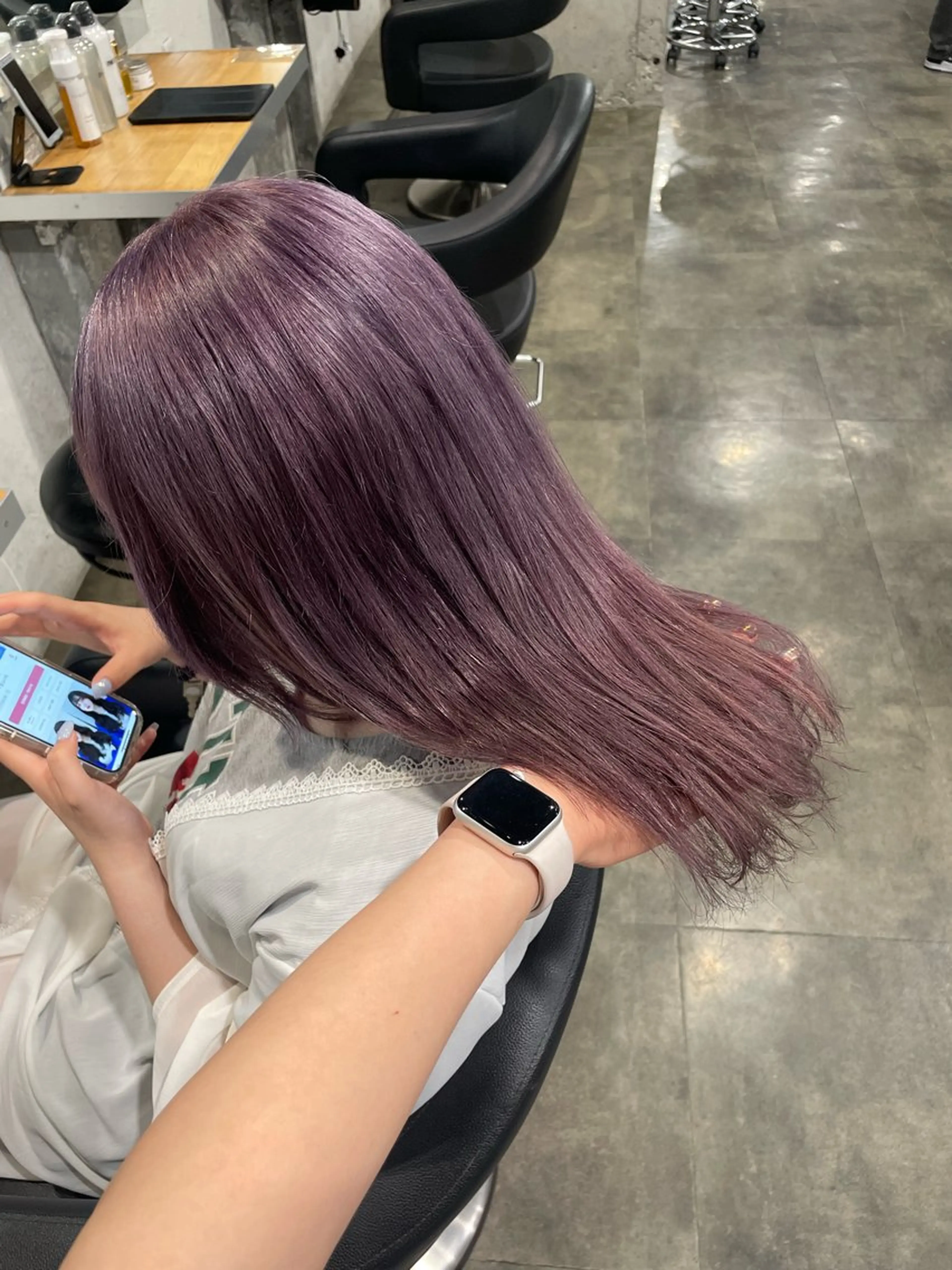 ミディアム カラー ヘアカラー ハイトーンブロンド 横浜💞ミオのヘアスタイル