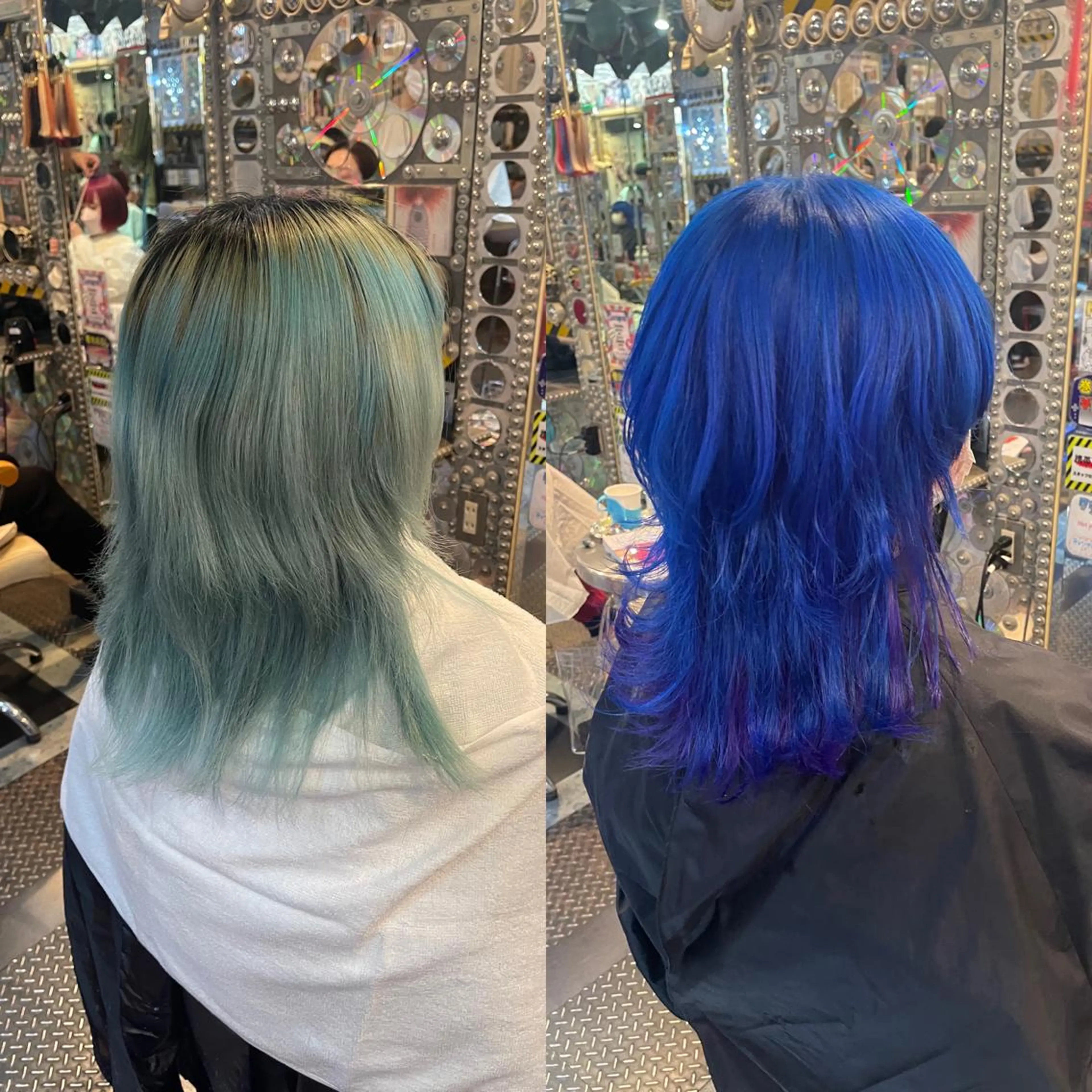 セミロング カラー ヘアアレンジ ブリーチ ケアブリーチ ウルフカット haco+所属・🌈派手髪エクステ ブレイズ🌈ひろとのヘアスタイル