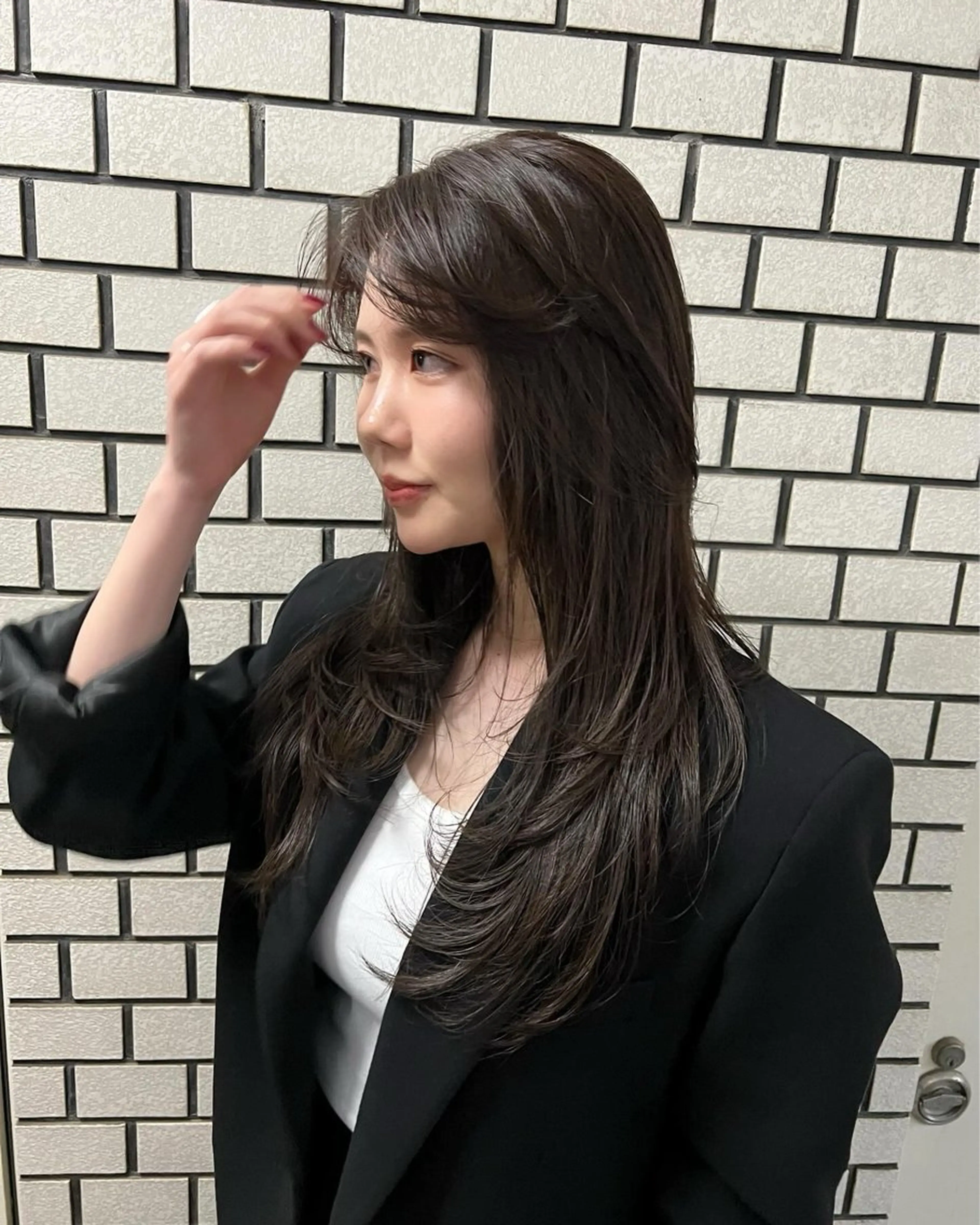 ロング レイヤーカット カット ヘアカラー トリートメント まろやか透明感カラー ♡MANAのヘアスタイル