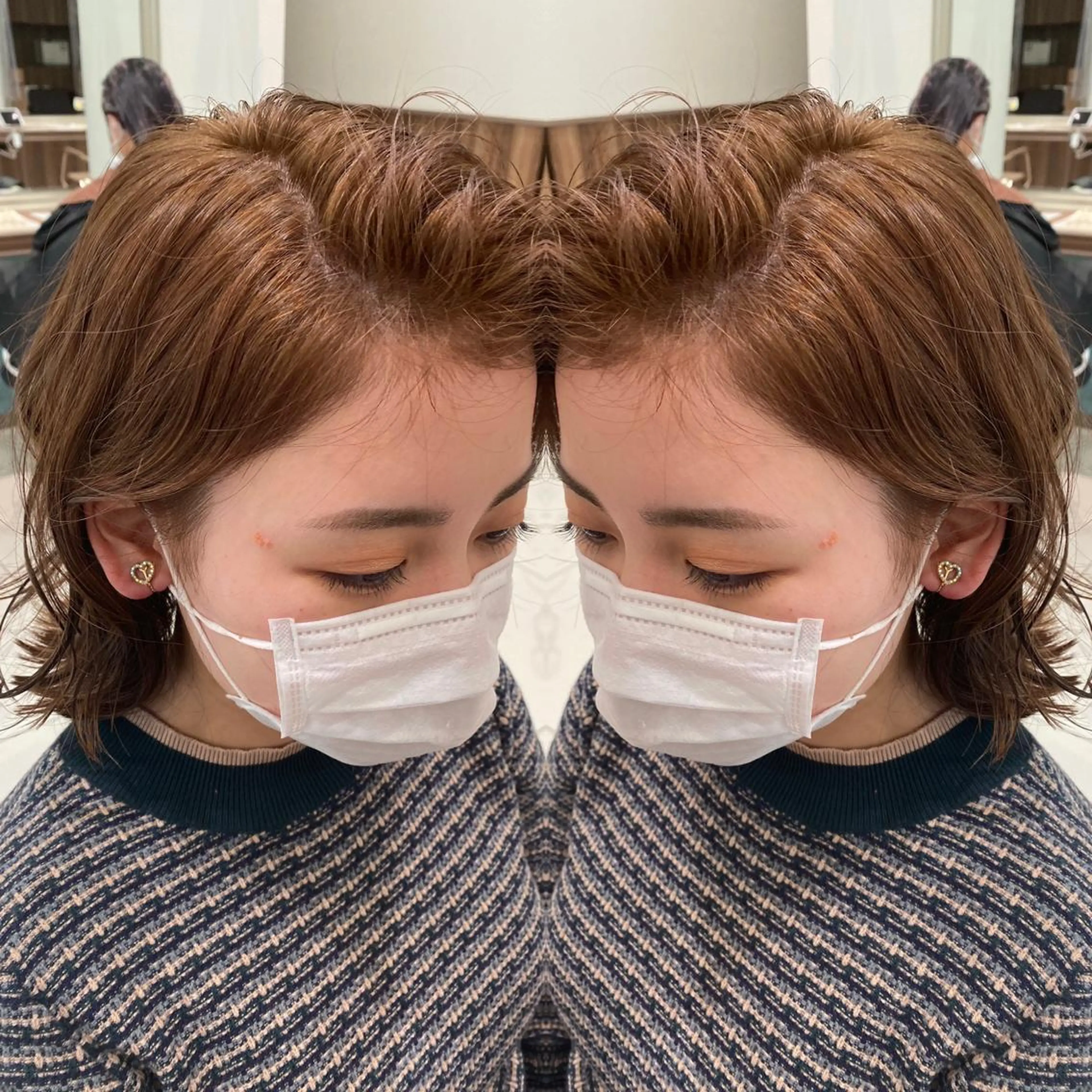 セミロング カラー ブリーチ ブラウンカラー イルミナカラー ブリーチなしカラー ✄デザイン特化 /Ami✄のヘアスタイル