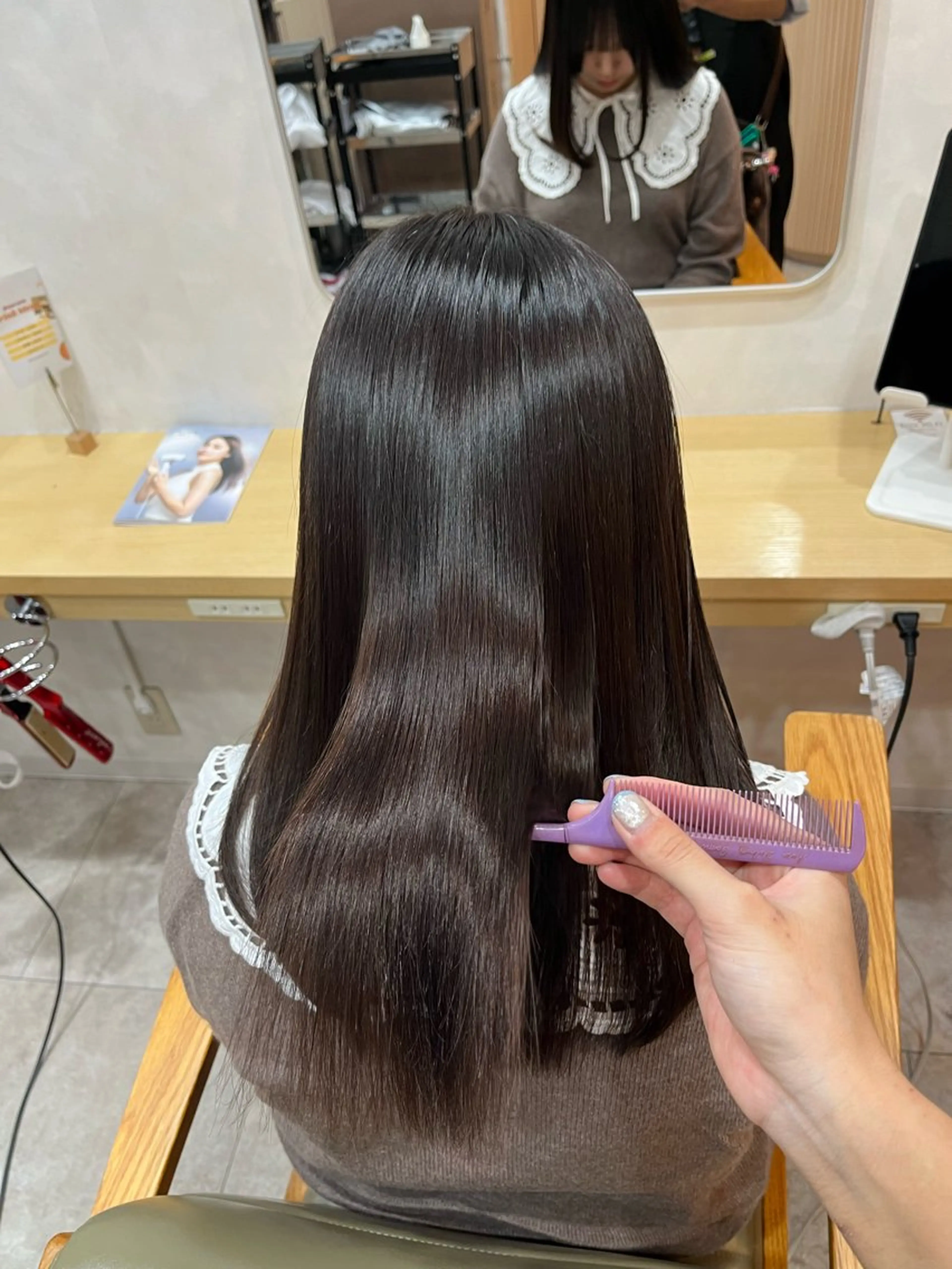 セミロング カット 縮毛矯正 トリートメント 髪質改善/レイヤー/ ボブ/磯野史歩のヘアスタイル