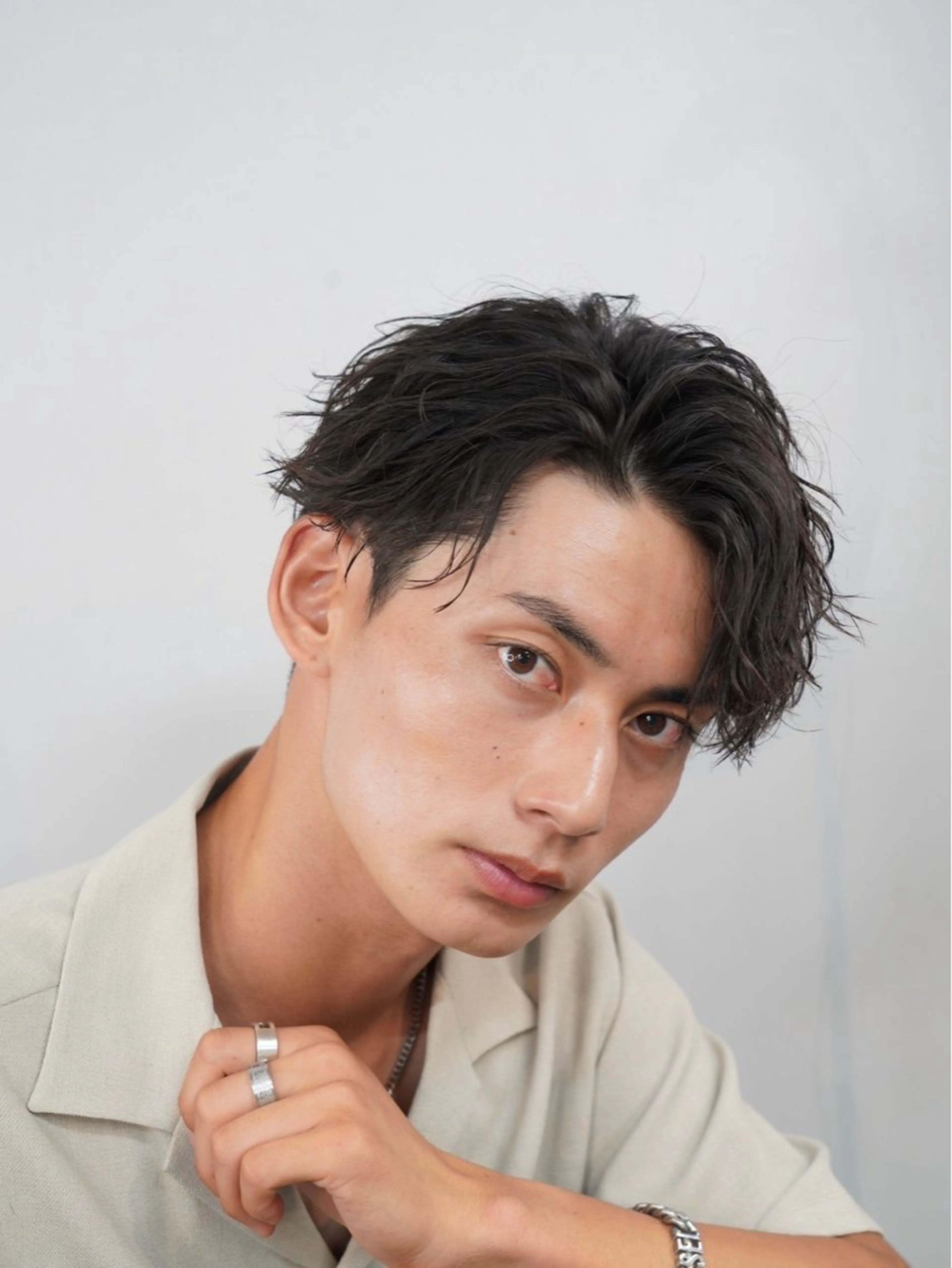 ショート パーマ ヘアアレンジ メンズ 原宿波巻きスパイラル パーマTOSHIのヘアスタイル