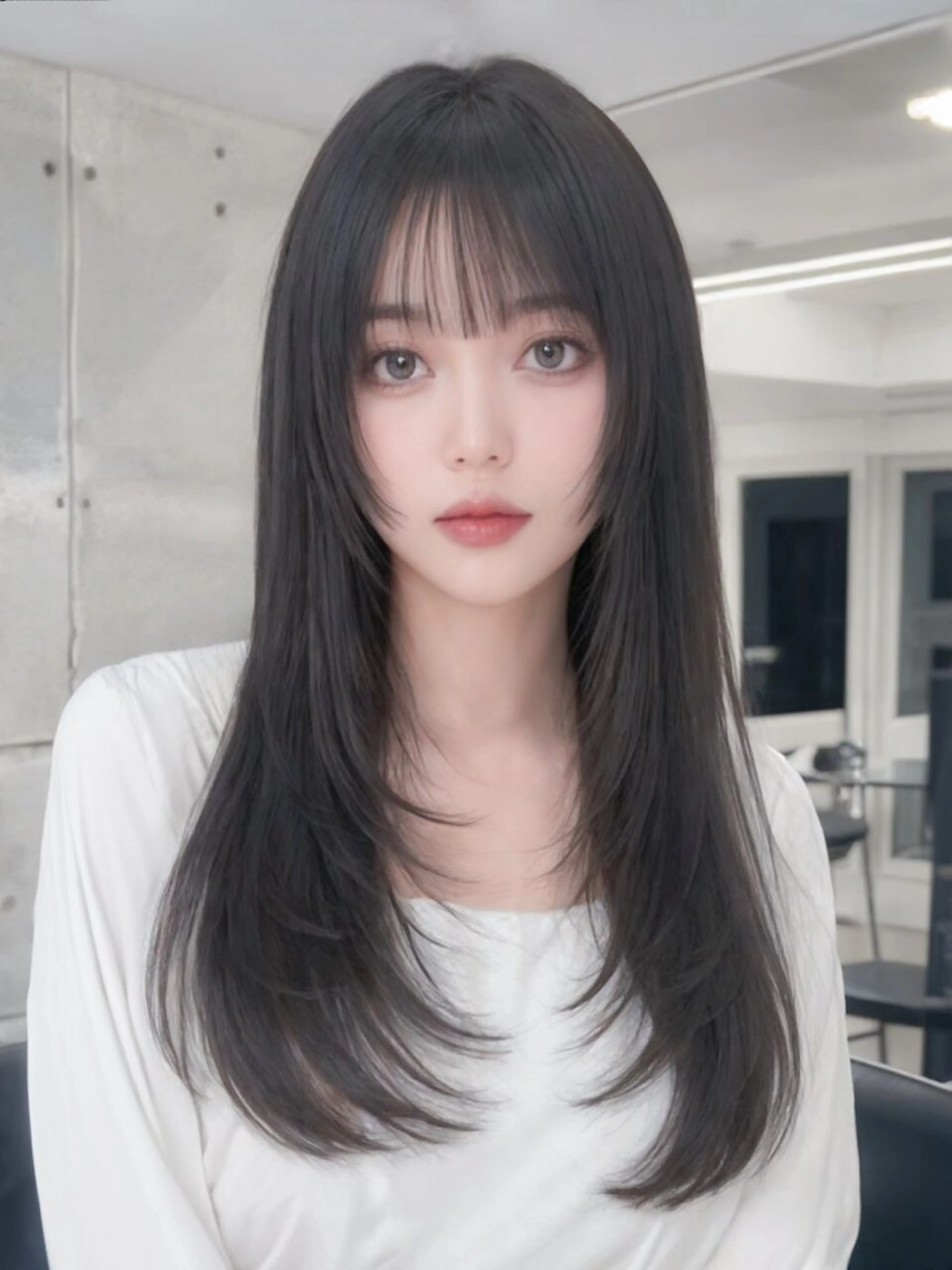 セミロング カラー カット ヘアカラー トリートメント 縮毛矯正×韓国ヘア 🇰🇷小笠原のヘアスタイル