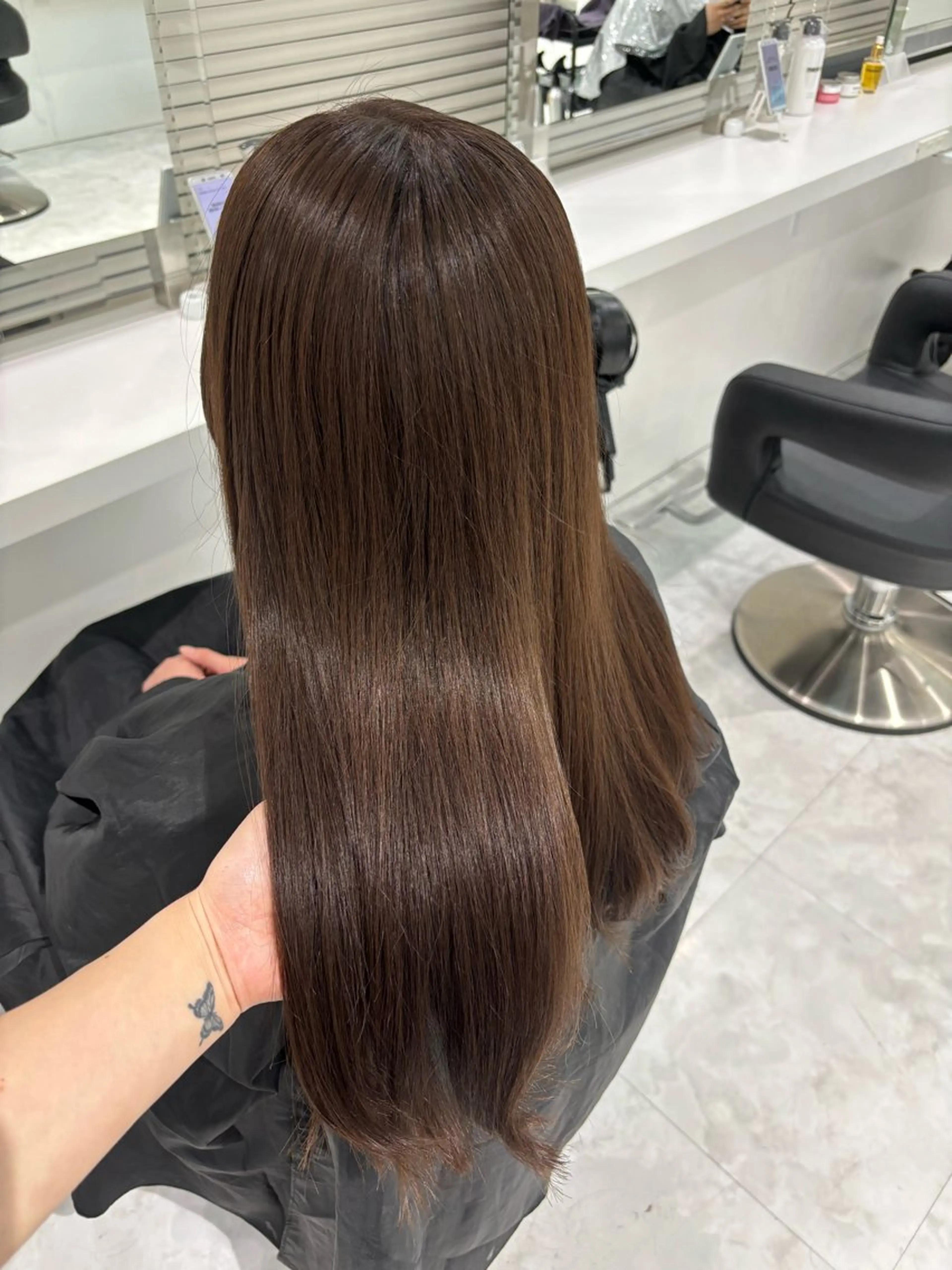 ロング ヘアカラー トリートメント ヘッドスパ ヘアセット 都内1優しい🤍透明 感カラー🤍サツキのヘアスタイル