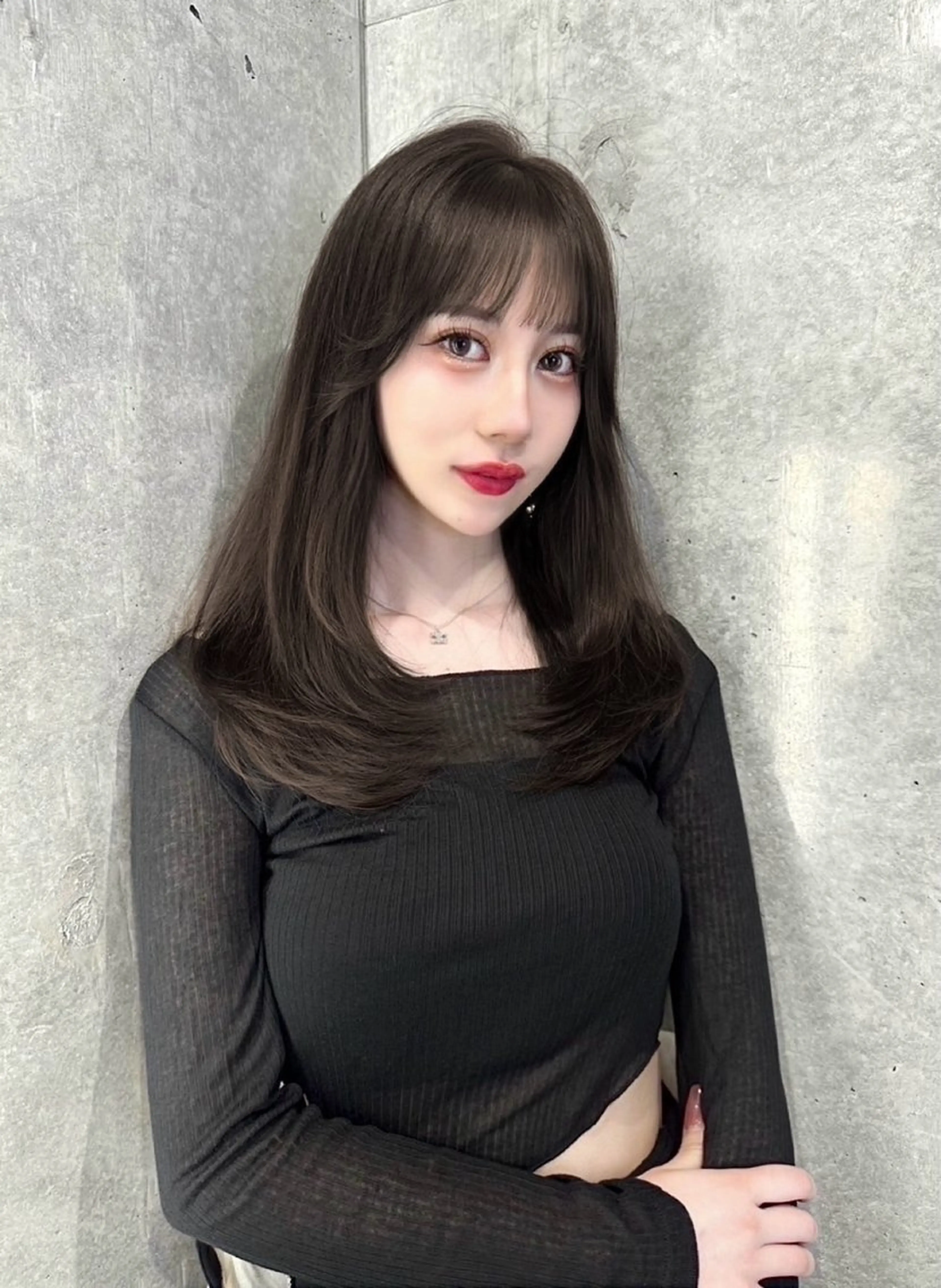 セミロング カラー ♡Yoshino♡ 艶グレージュカラーのヘアスタイル