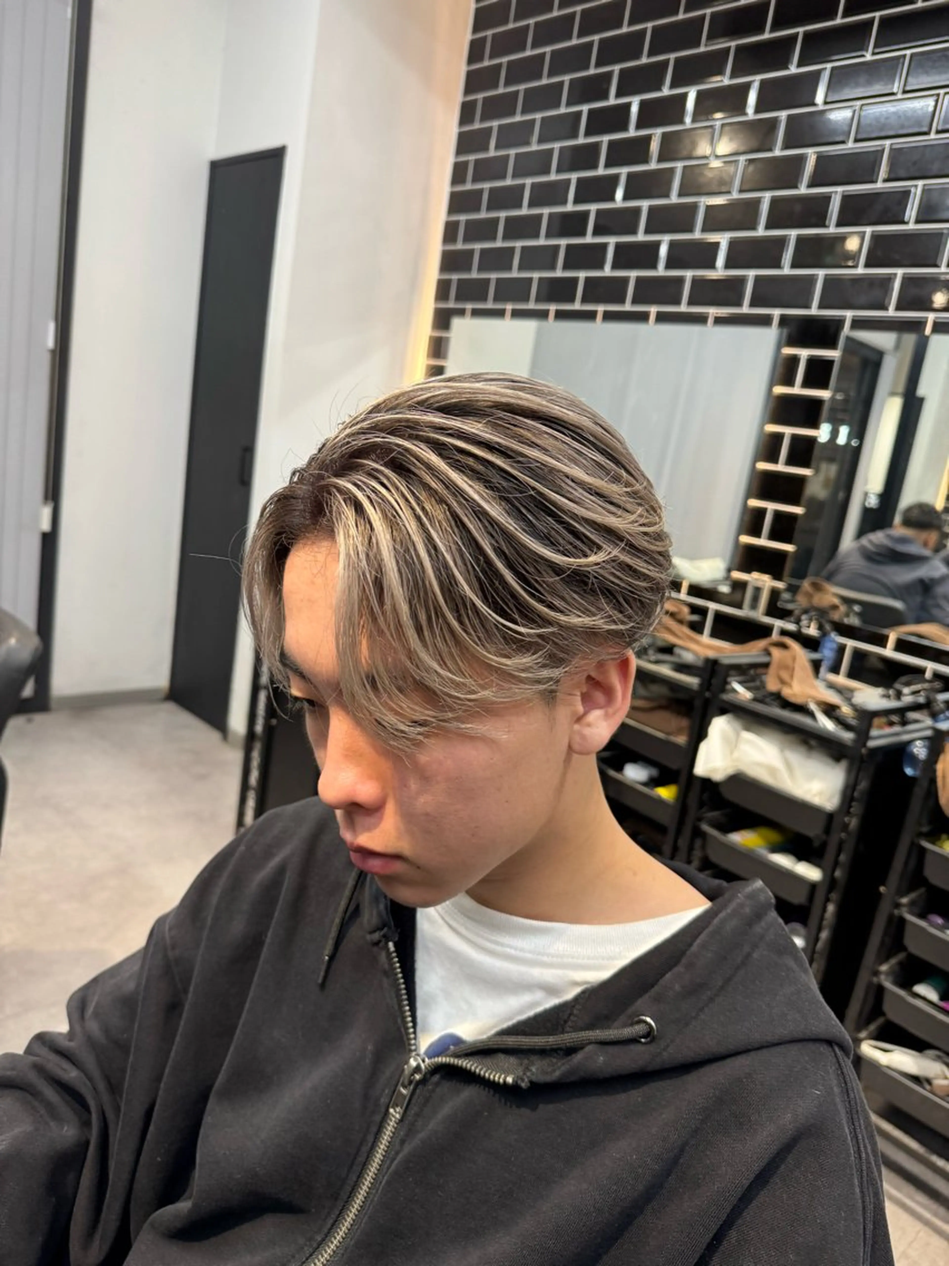 ミディアム カラー メンズ カット ヘアカラー ヘアセット 【men's Lapis横浜】海人のヘアスタイル