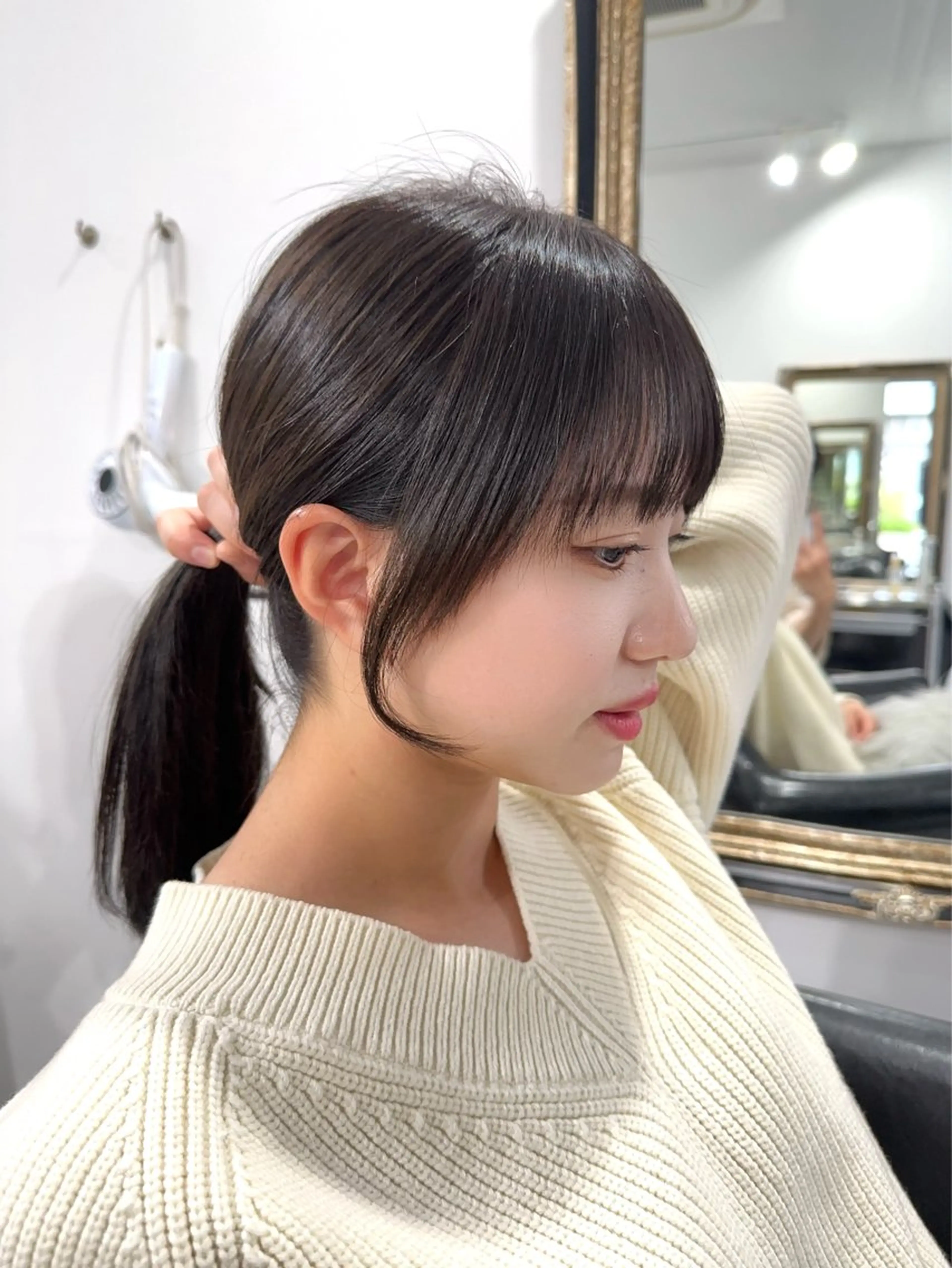 ロング 顔まわりレイヤー 顔周りカット レイヤーカット 岡崎/レイヤーカット ／縮毛矯正/美髪のヘアスタイル