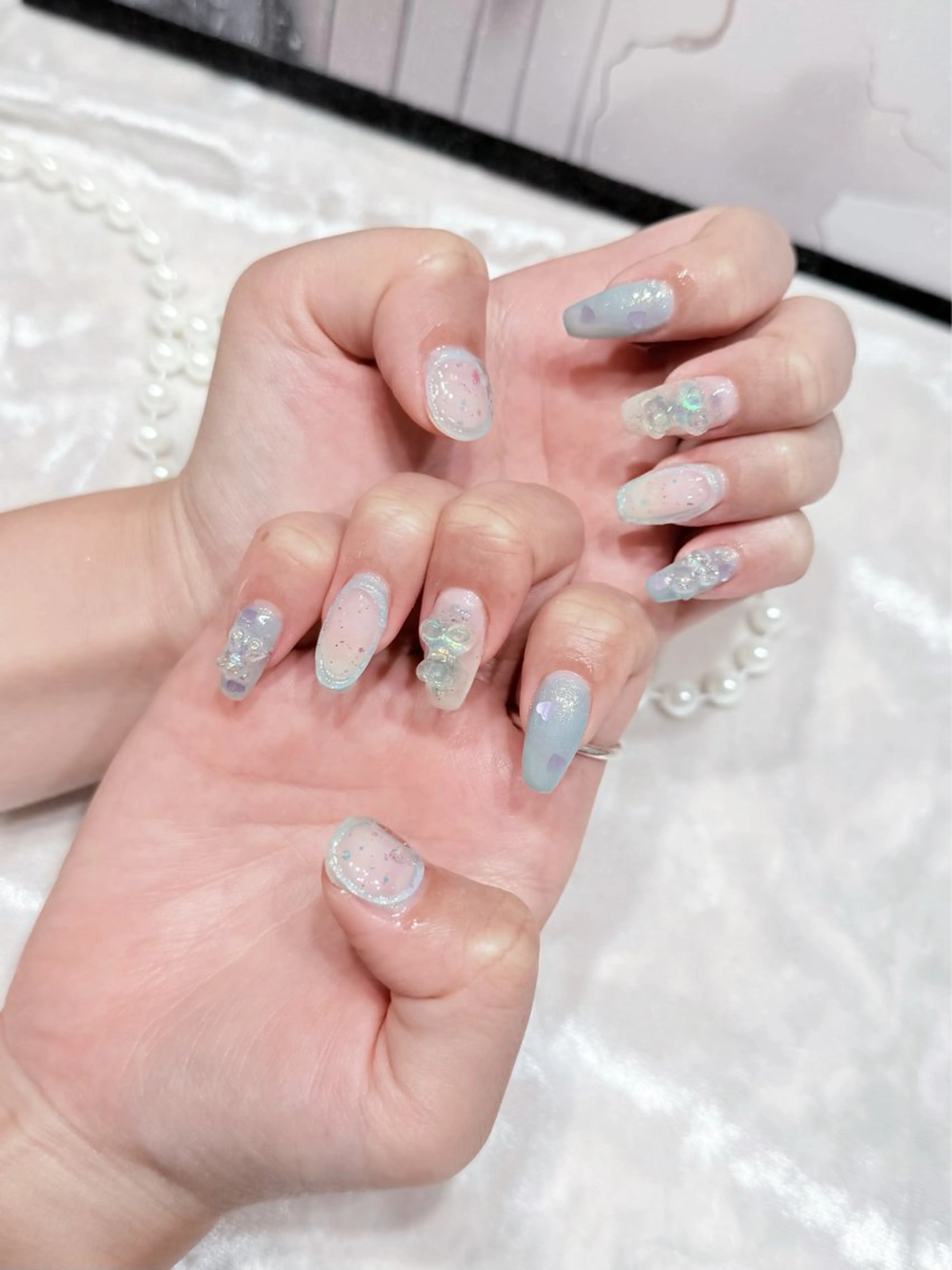 ネイル アートネイル フットネイル ジェルネイル ハート マグネットネイル My nail所属・babarla Nailのネイルデザイン