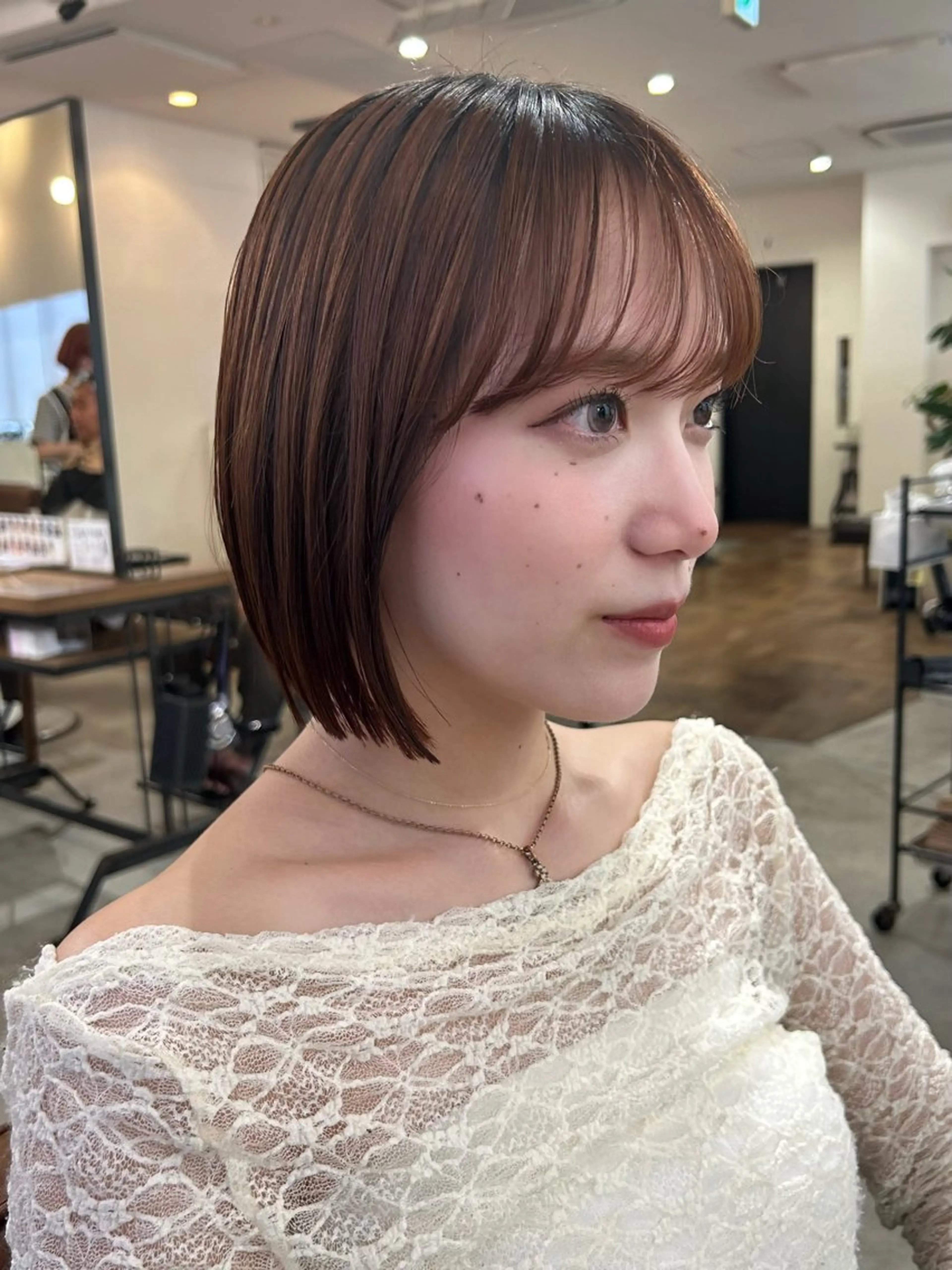 ショート ボブ カット 梅田/透明感カラー ボブレイヤーきょうかのヘアスタイル