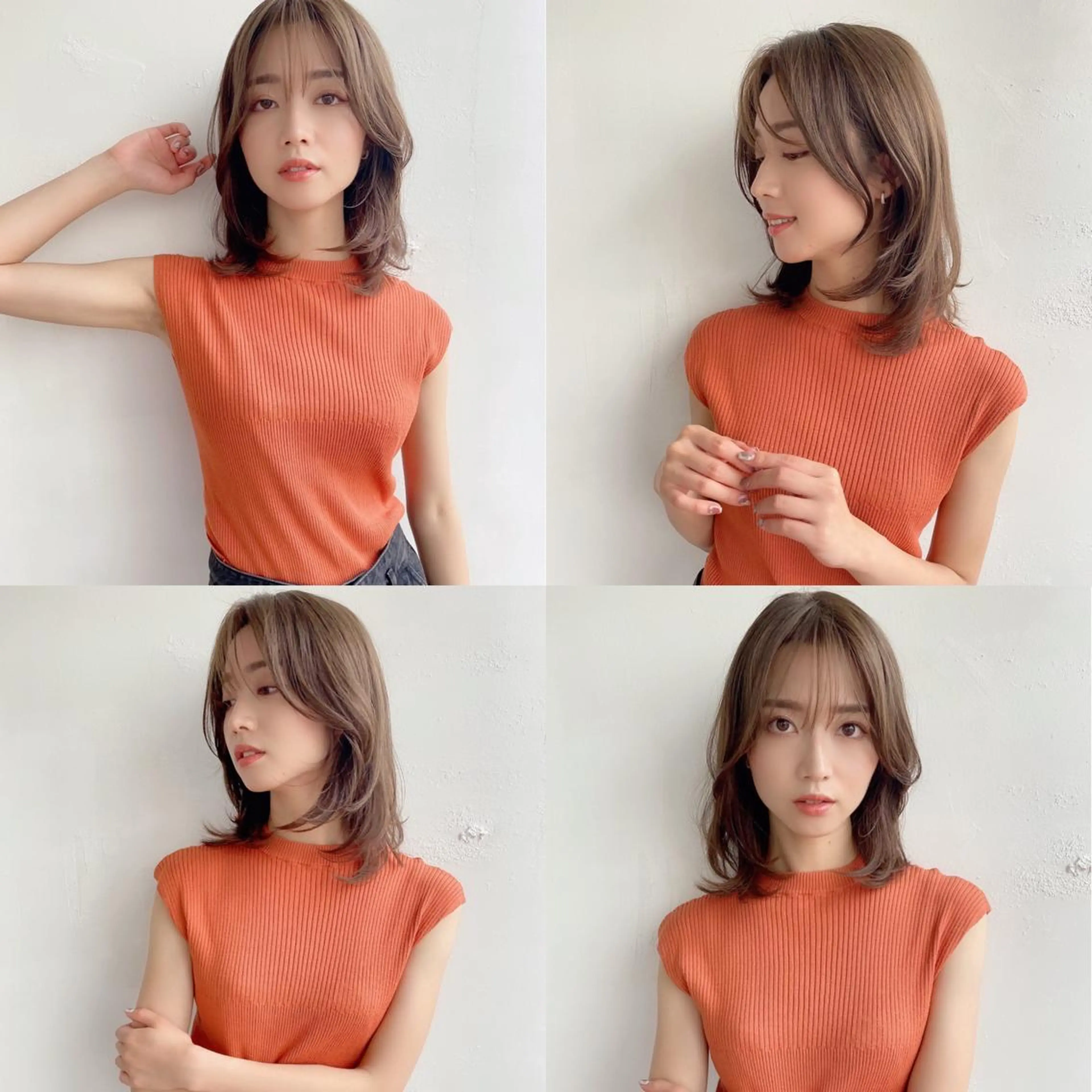 ミディアム 韓国風ヘア レイヤーカット 鎌倉 彩のヘアスタイル