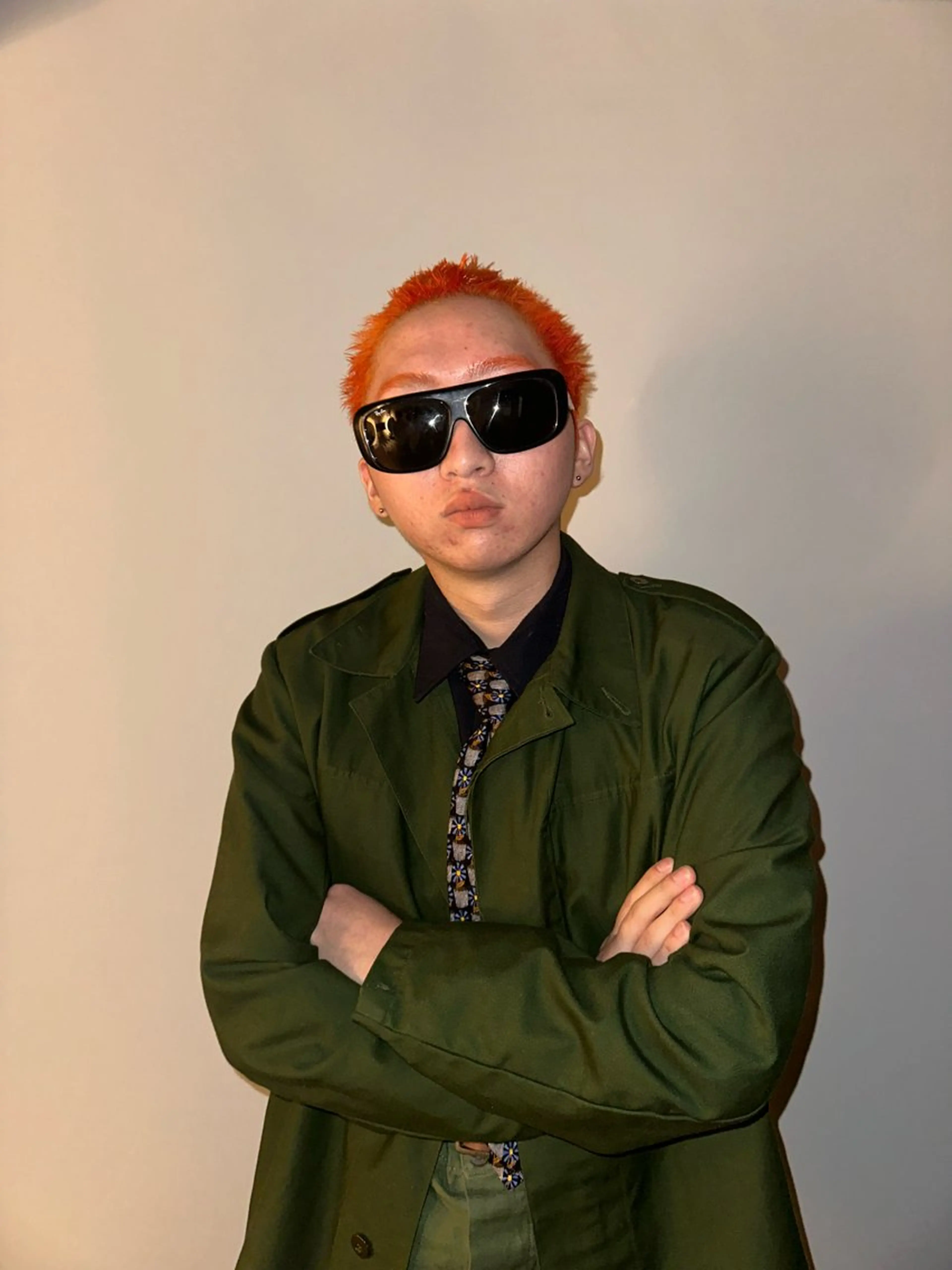 カラー メンズ オレンジ 菊地 このはのヘアスタイル