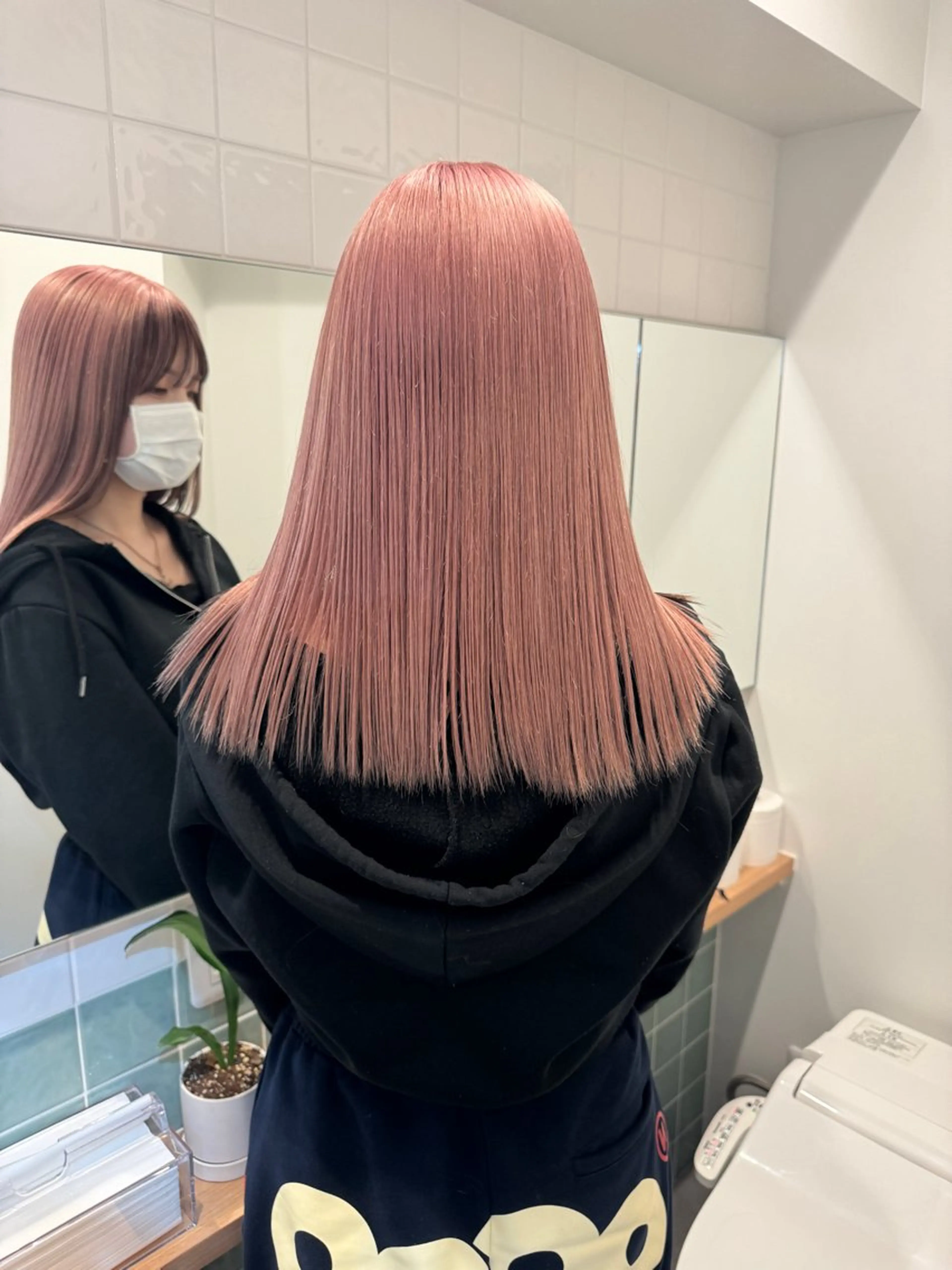 ロング カラー ヘアカラー トリートメント 切りっぱなしボブ/ 縮毛矯正/新宿/航輝のヘアスタイル