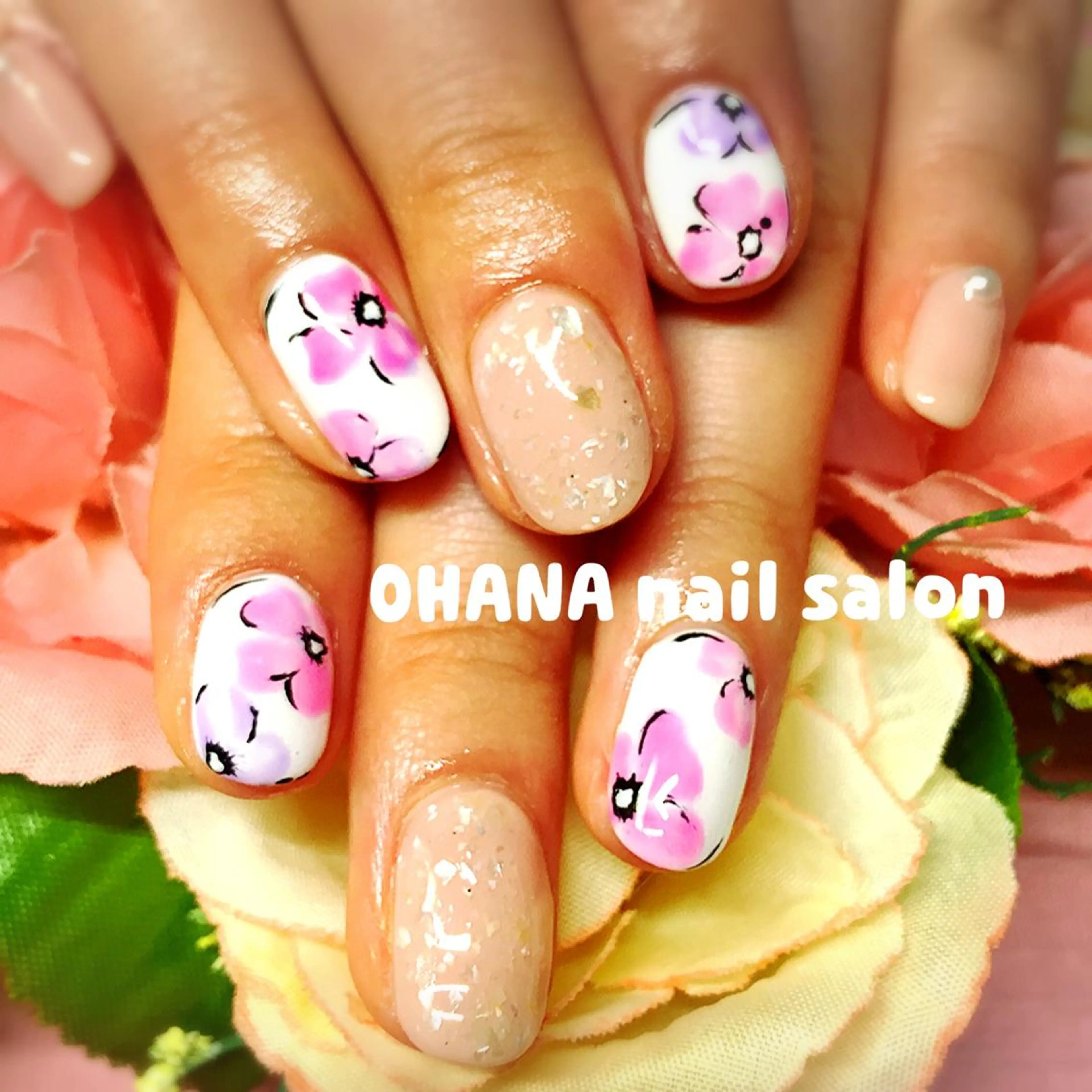 ネイル ジェルネイル 春ネイル 那覇🏝️台湾人 ネイリストSHIUのネイルデザイン