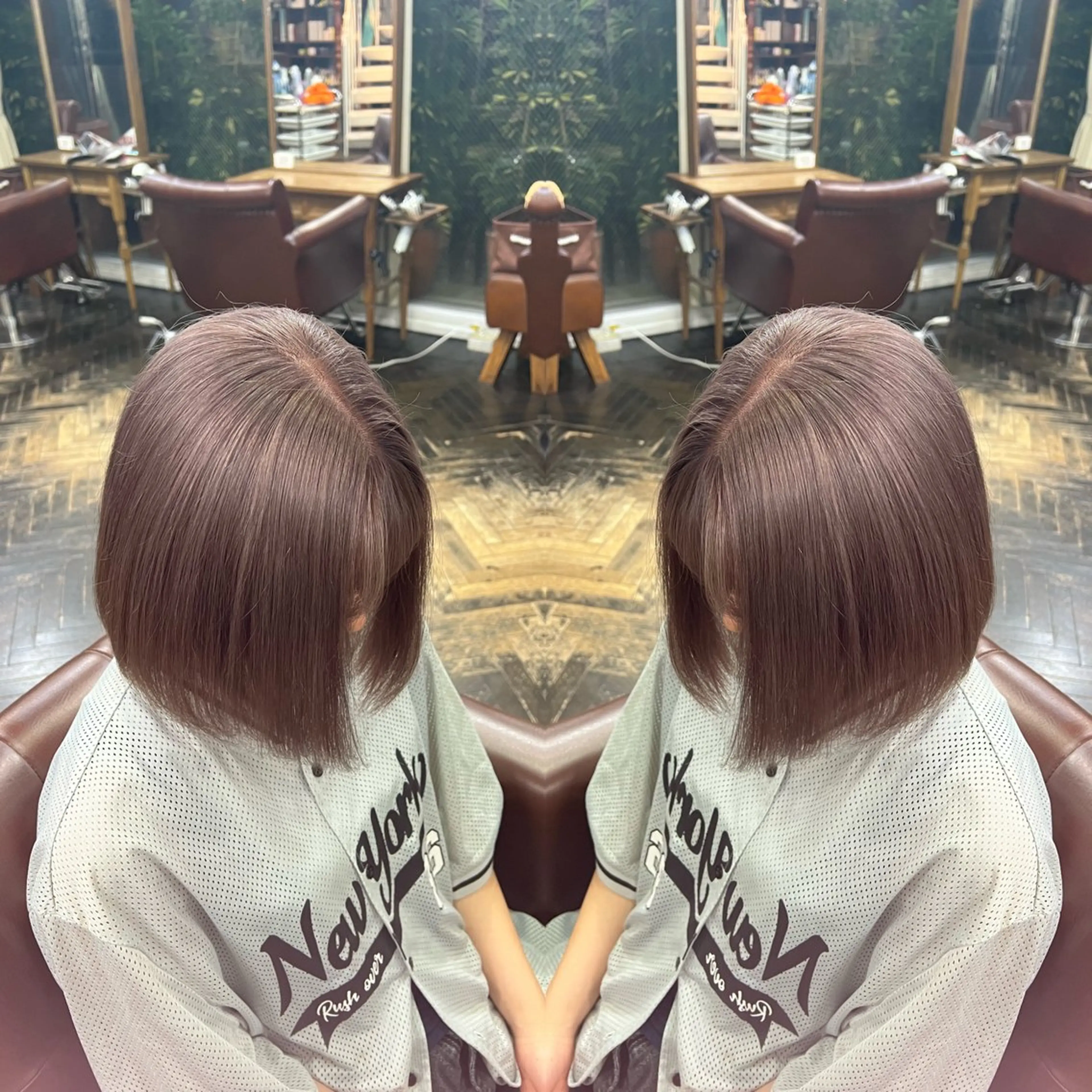 ミディアム カラー レイヤー/ボブ/ ミニボブ/AOIのヘアスタイル