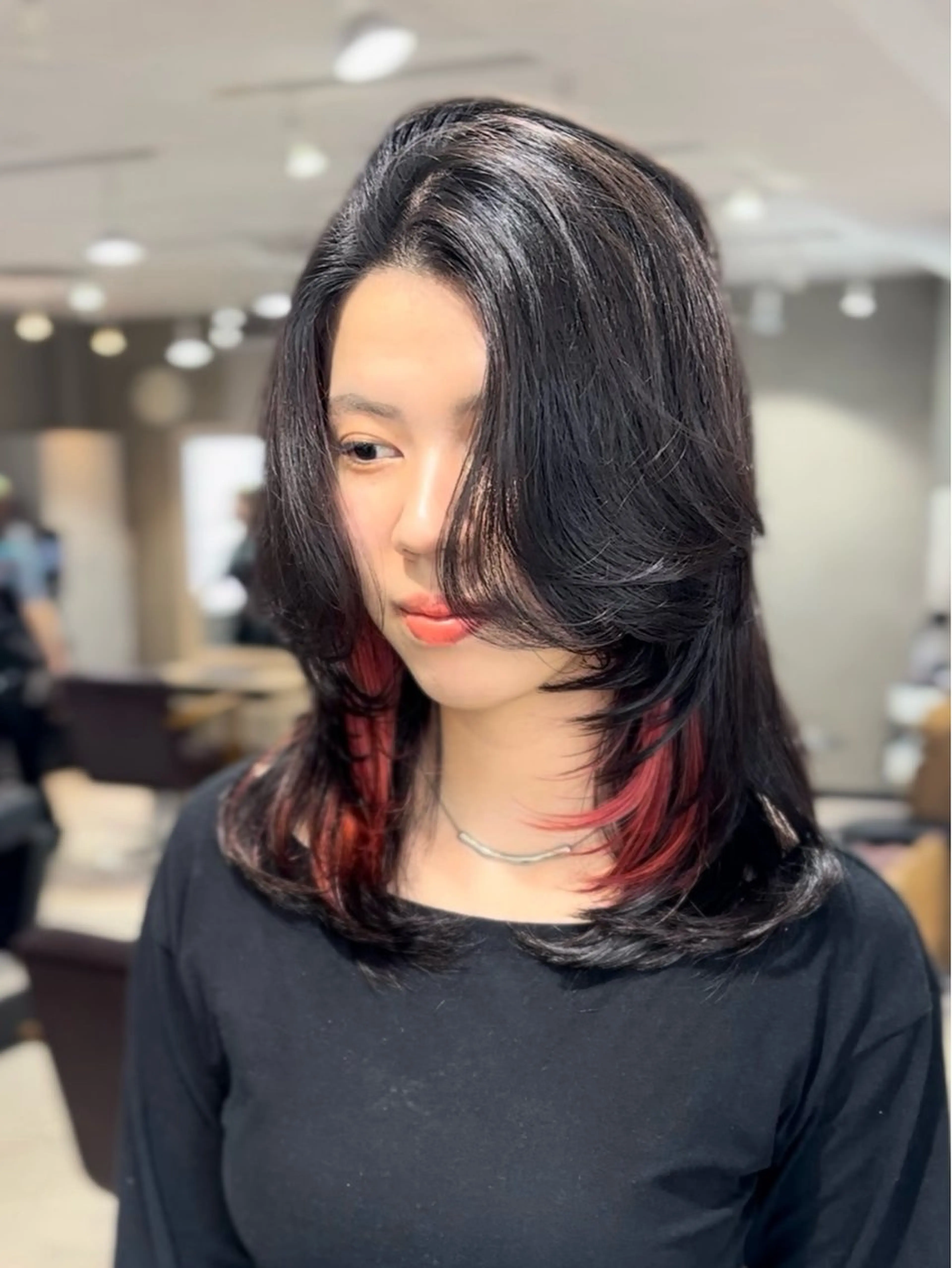 セミロング カラー ルーツカラー/ レイヤーカット/井川のヘアスタイル