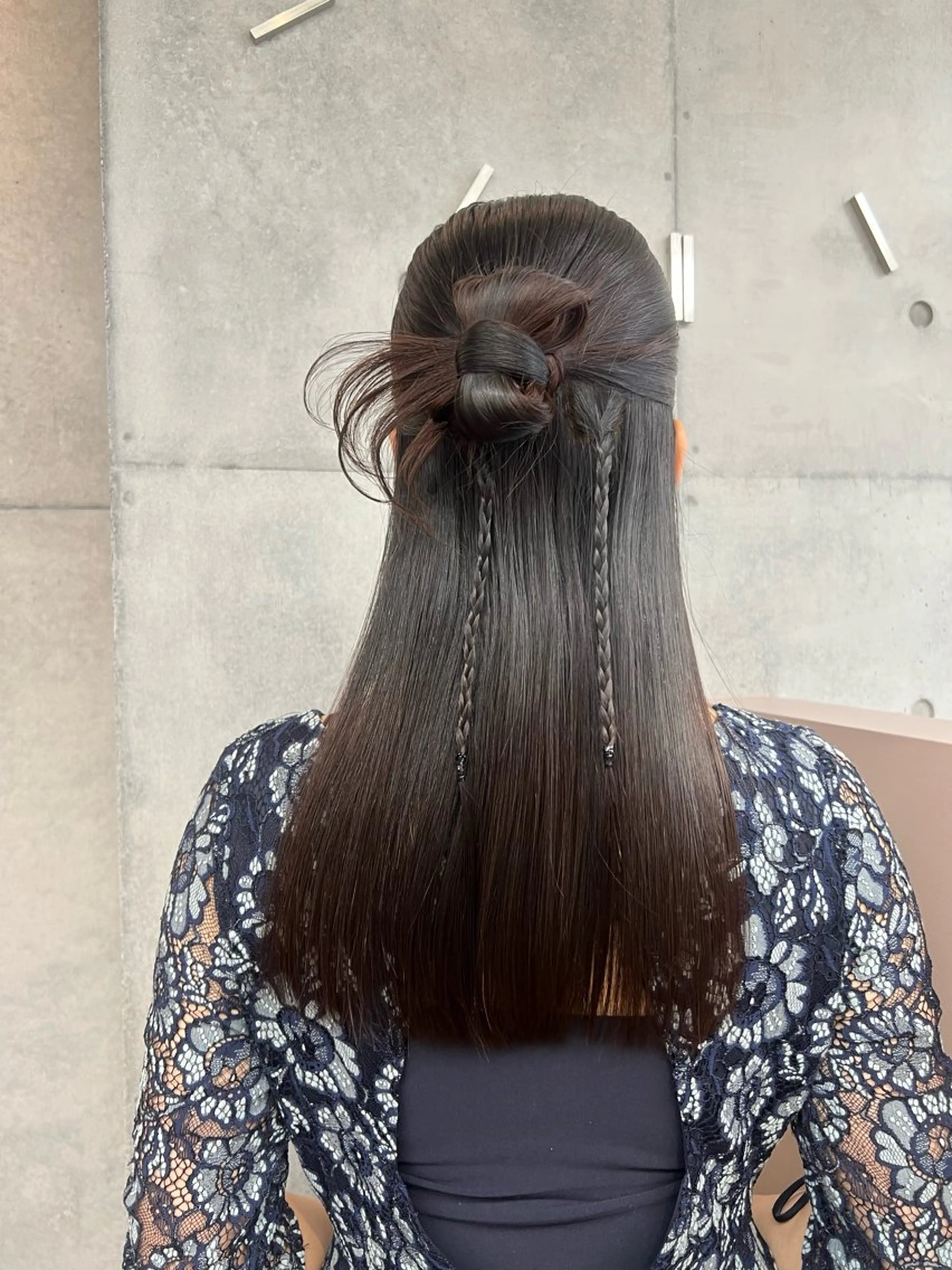 ロング ヘアアレンジ ハーフアップ ヘアセット カコ♡ ボブ ヘアアレンジのヘアスタイル