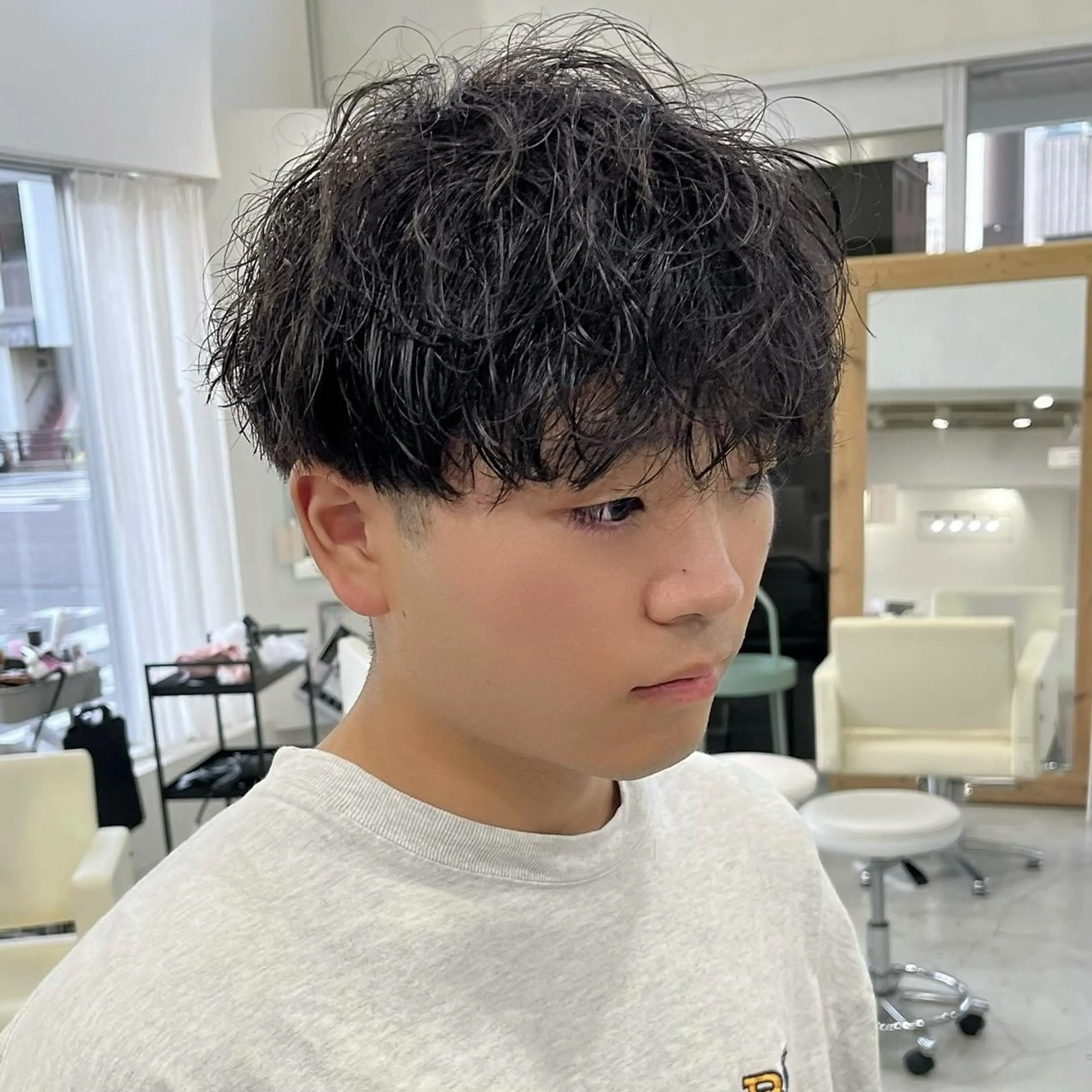 パーマ メンズ マッシュ 波巻きパーマ KUTEN所属・岐阜パーマ/透明感 カラー/Genkiのヘアスタイル