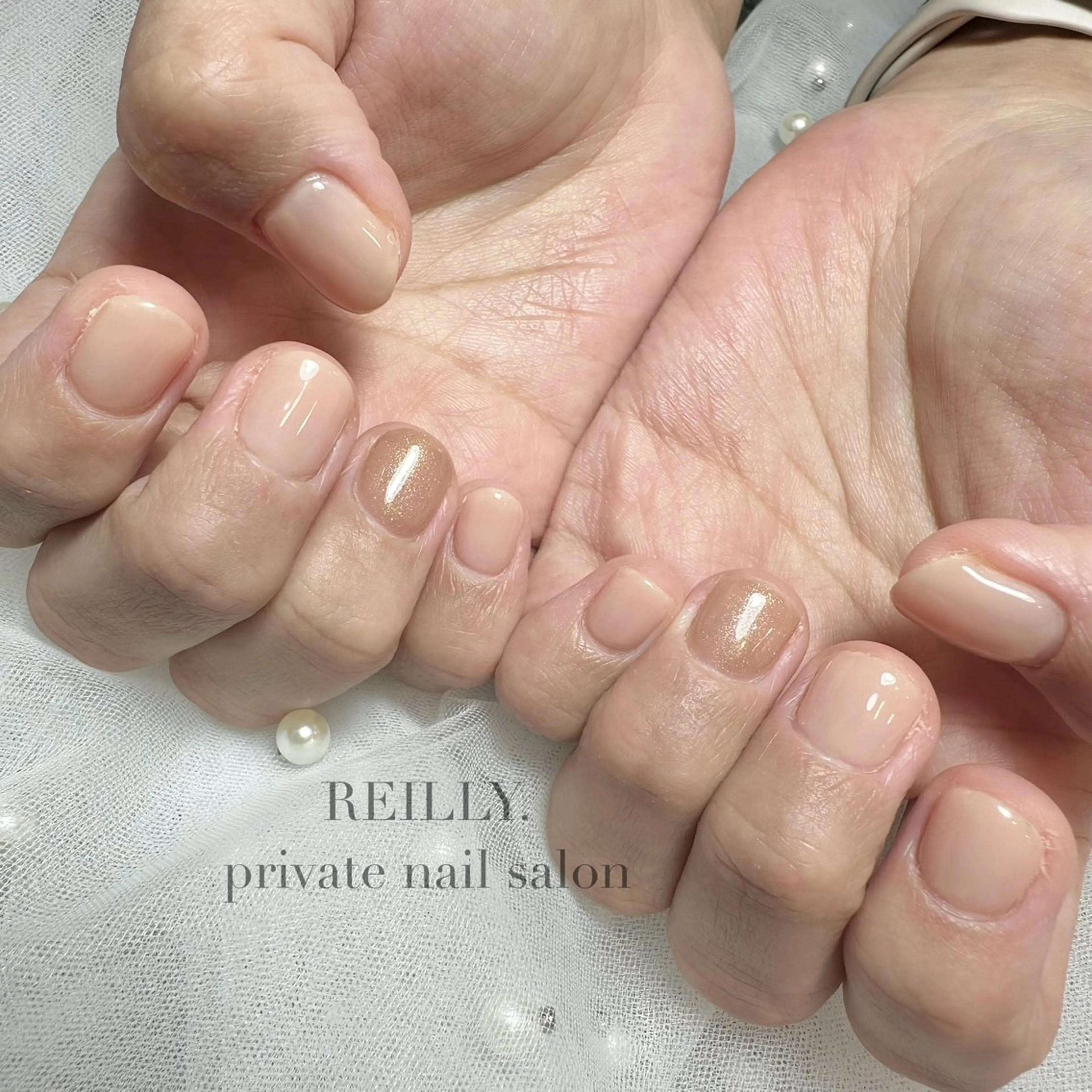 ネイル クリアネイル フラッシュネイル フレンチネイル ジェルネイル マグネットネイル ハンドネイル Reilly nail.所属・［REILLY.］ Misakiのネイルデザイン