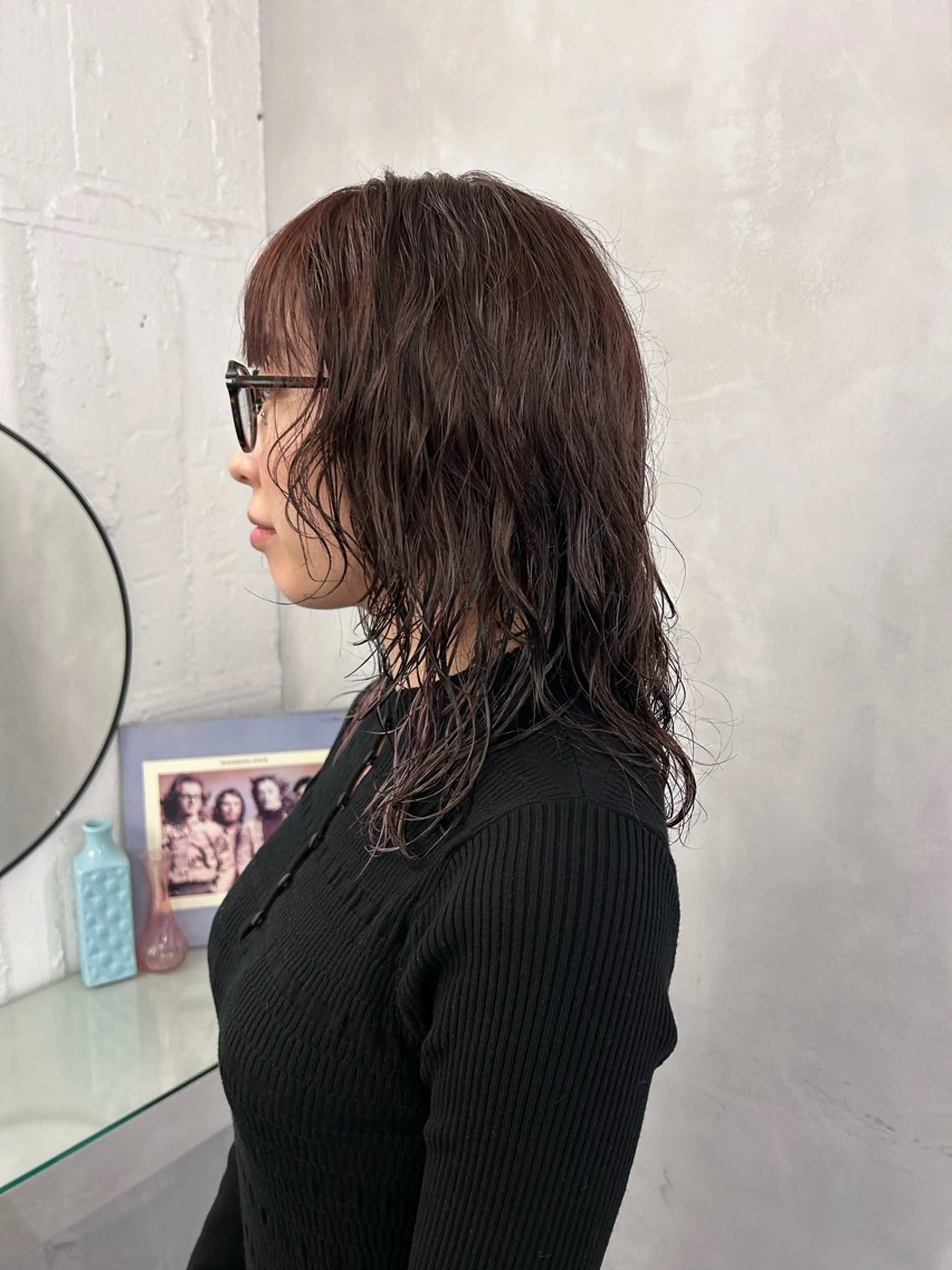 ロング パーマ カット パーマ トリートメント 切りっぱなしボブ🪐 Anzuのヘアスタイル