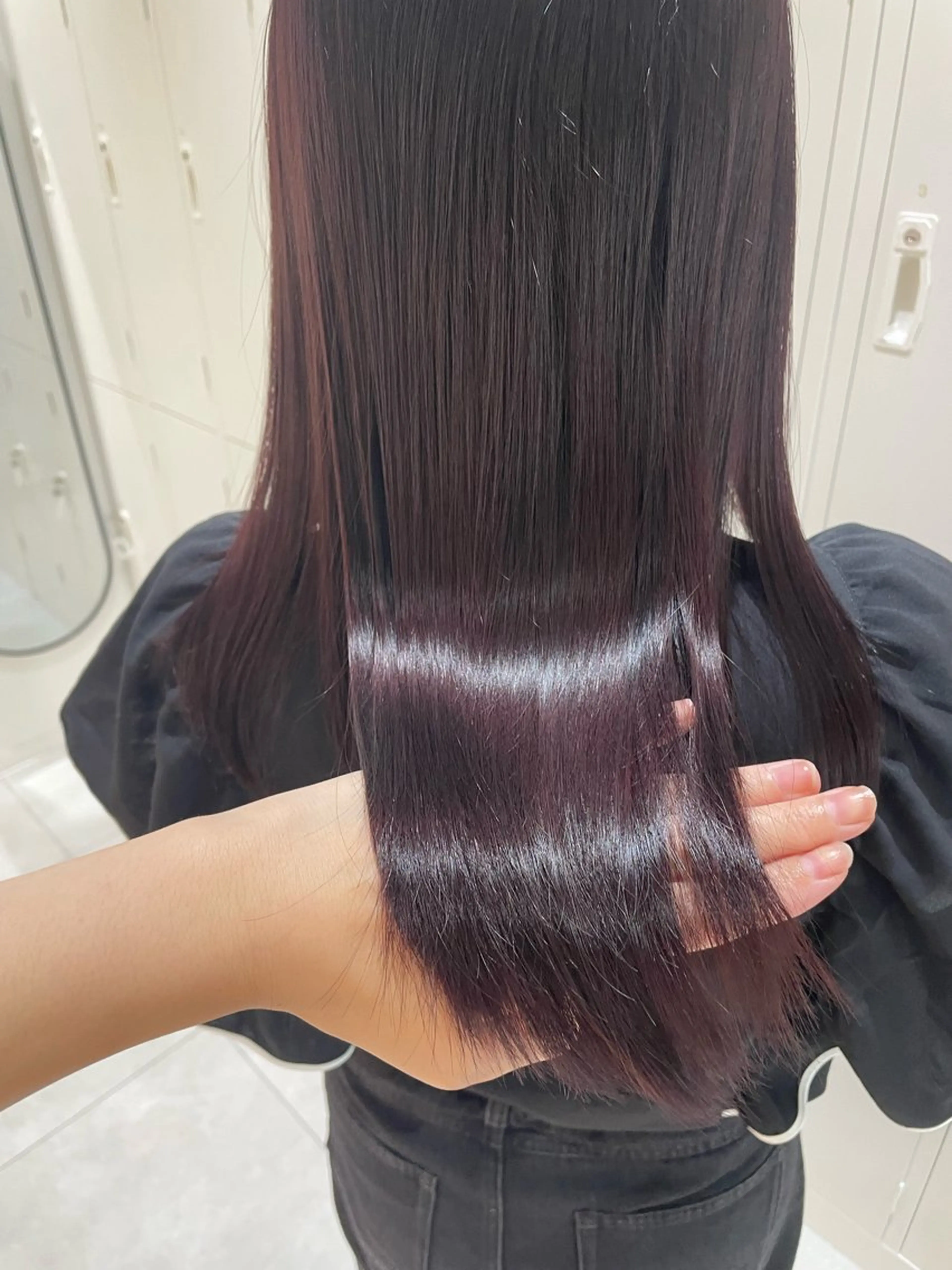セミロング カラー ピンクカラー ゆきの Zina京都駅前のヘアスタイル