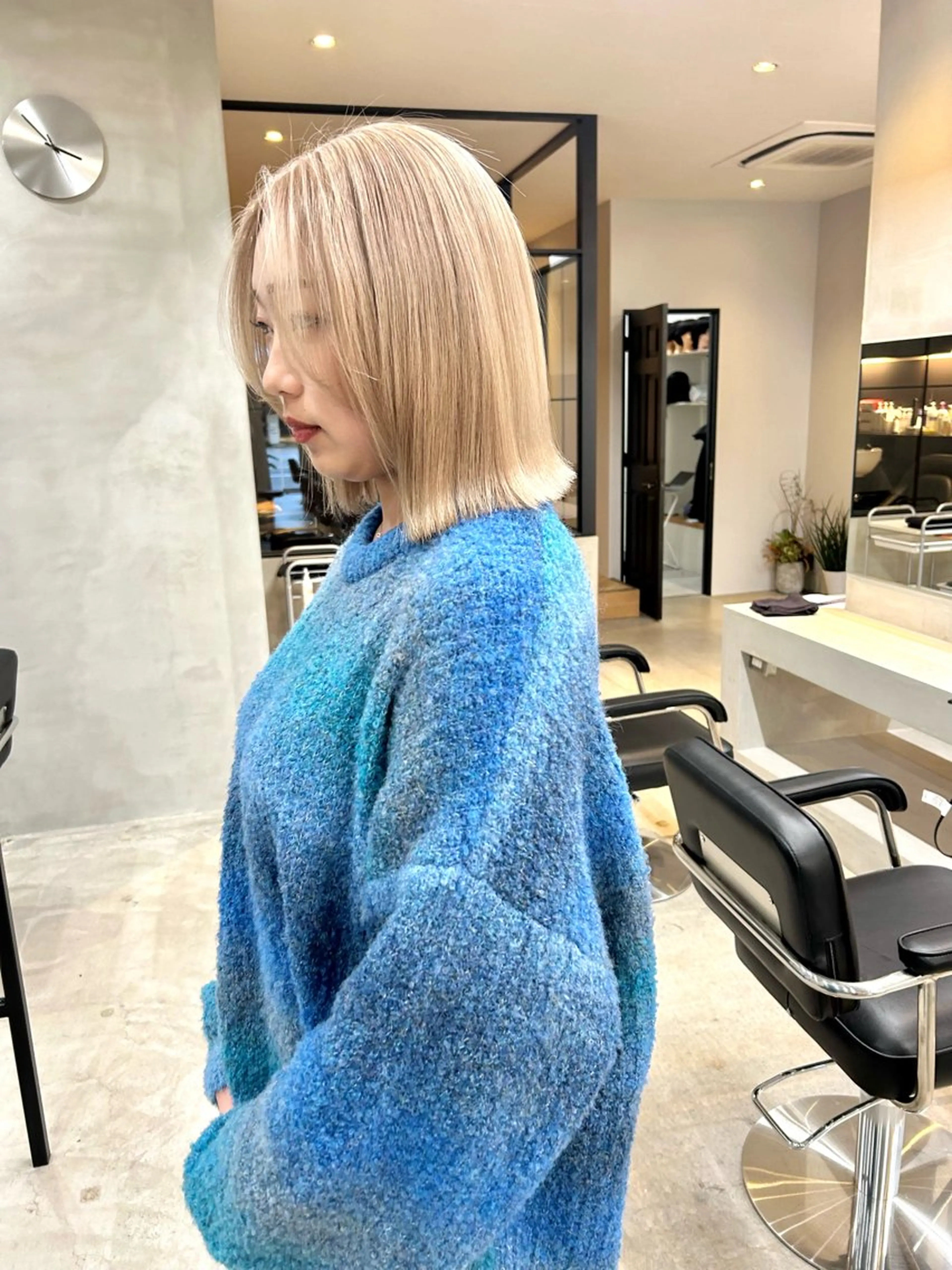 ミディアム カラー ヘアカラー トリートメント mood tatemachiのヘアスタイル