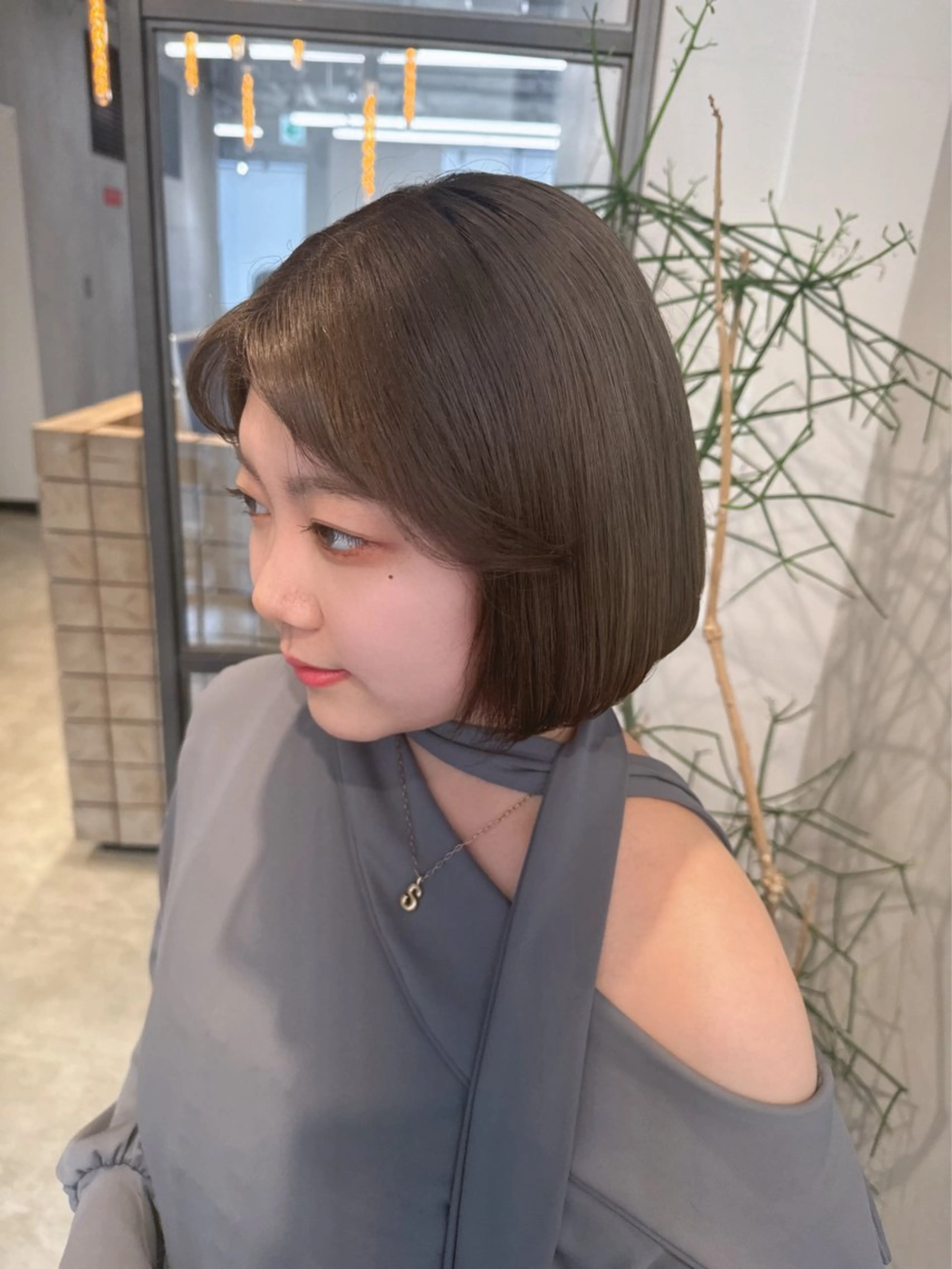 セミロング カラー ボブ 韓国風ヘア 透明感カラー✨艶髪 制作🌱山根あゆみのヘアスタイル